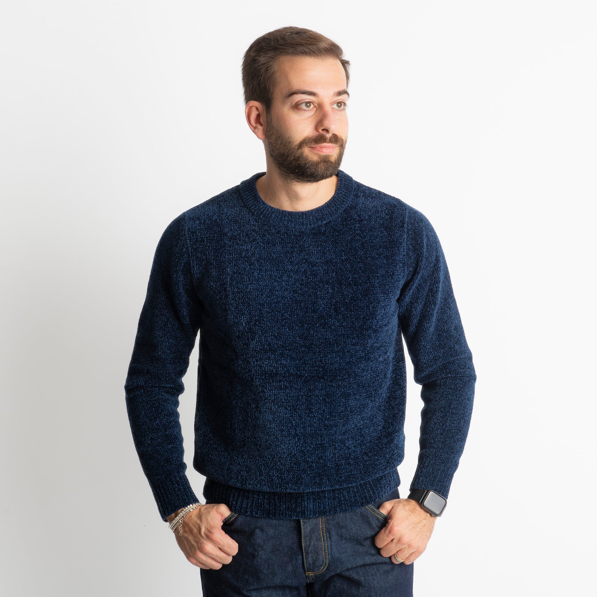 Maglione in Ciniglia 21027 Blu