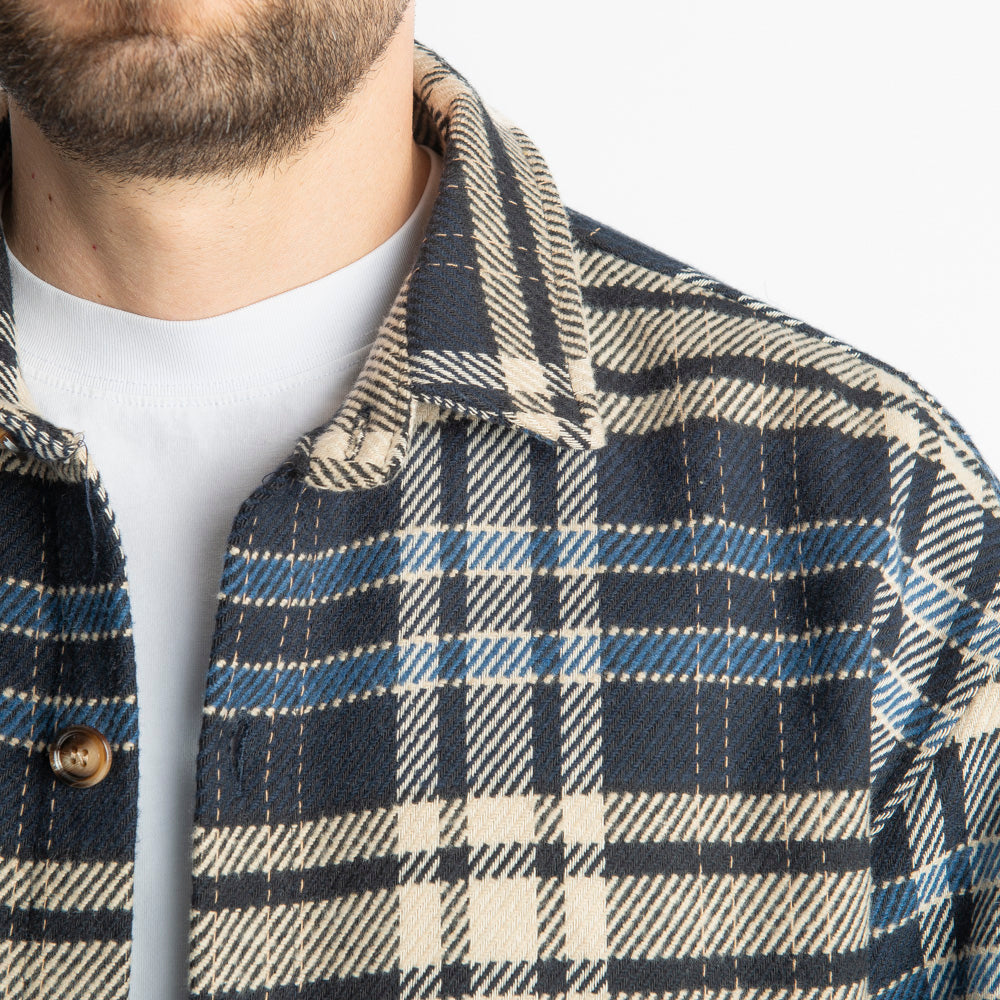 Camicia in Flanella a Quadri Nero/Blu