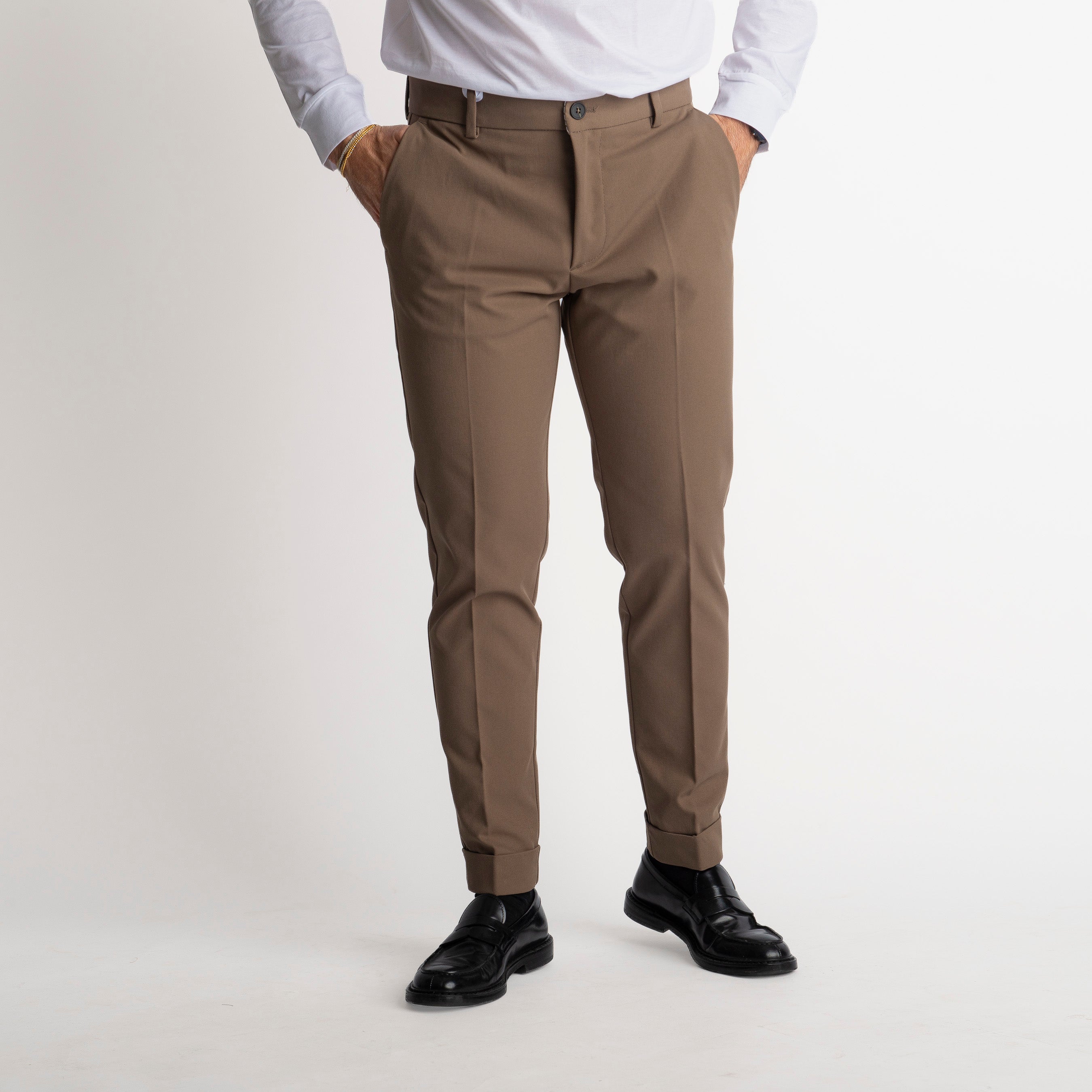 Pantalone Napoli in Gabardina Fango