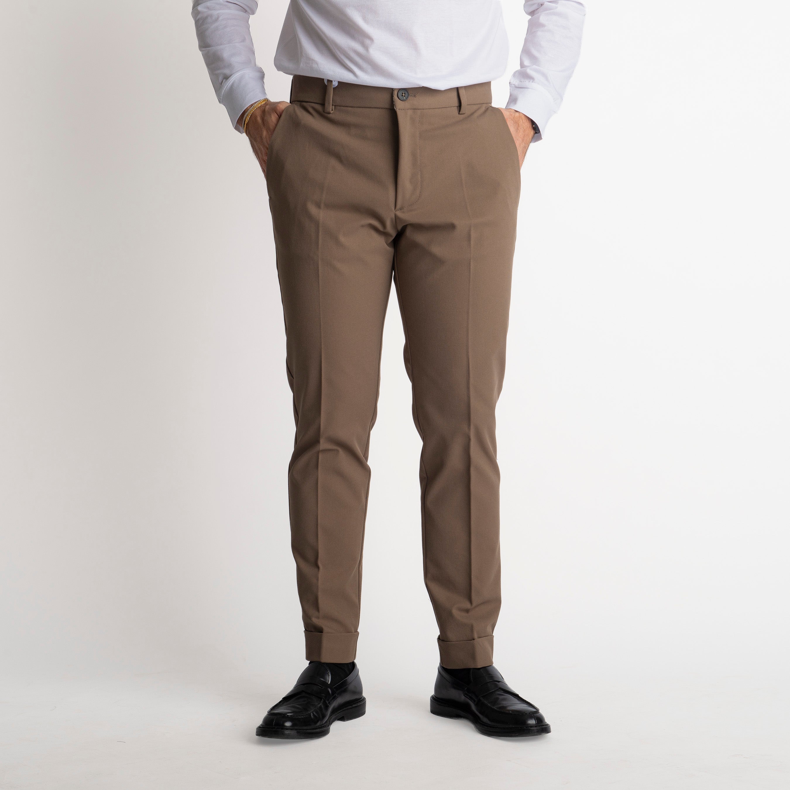 Pantalone Napoli in Gabardina Fango