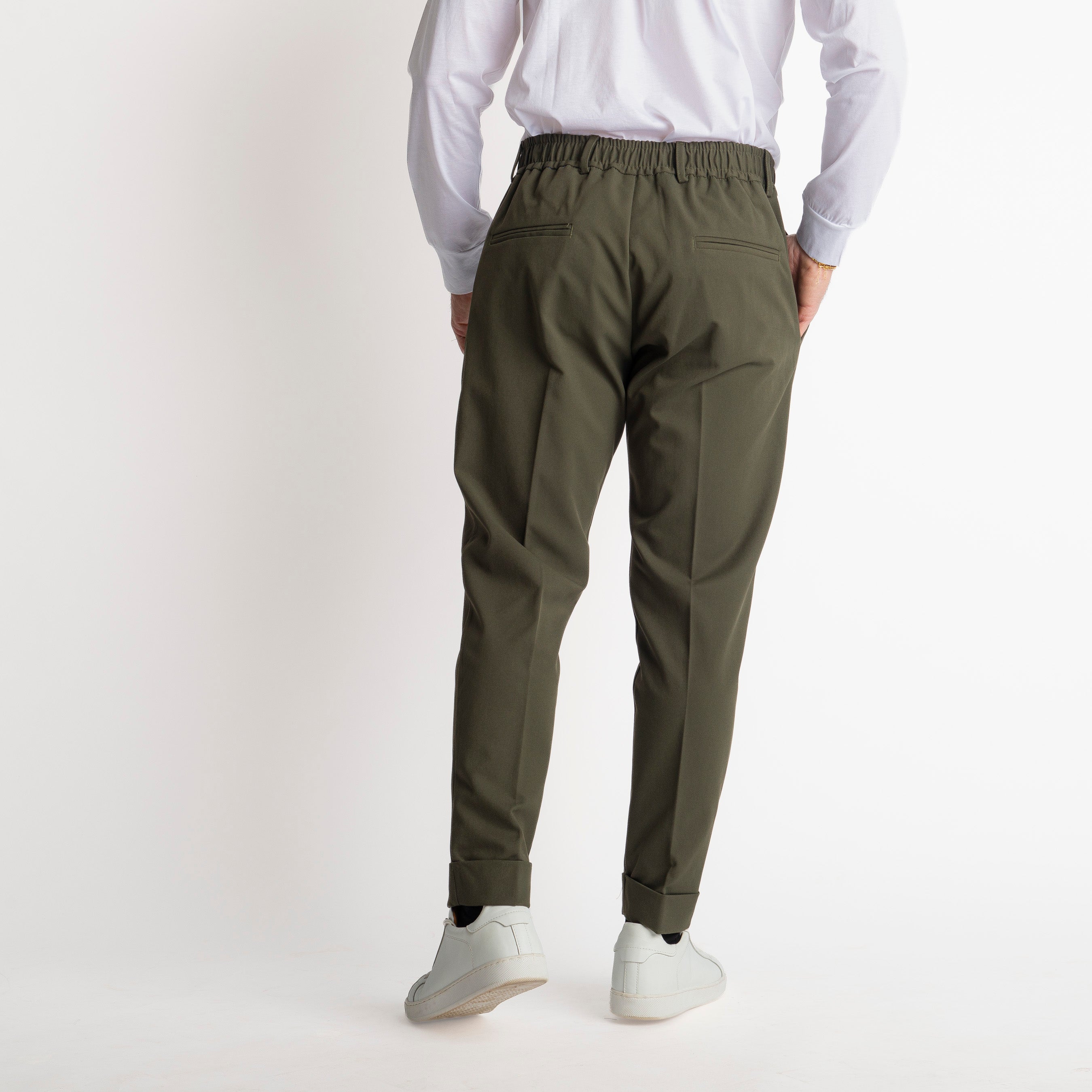 Pantalaccio Malta in Gabardina Verde Militare