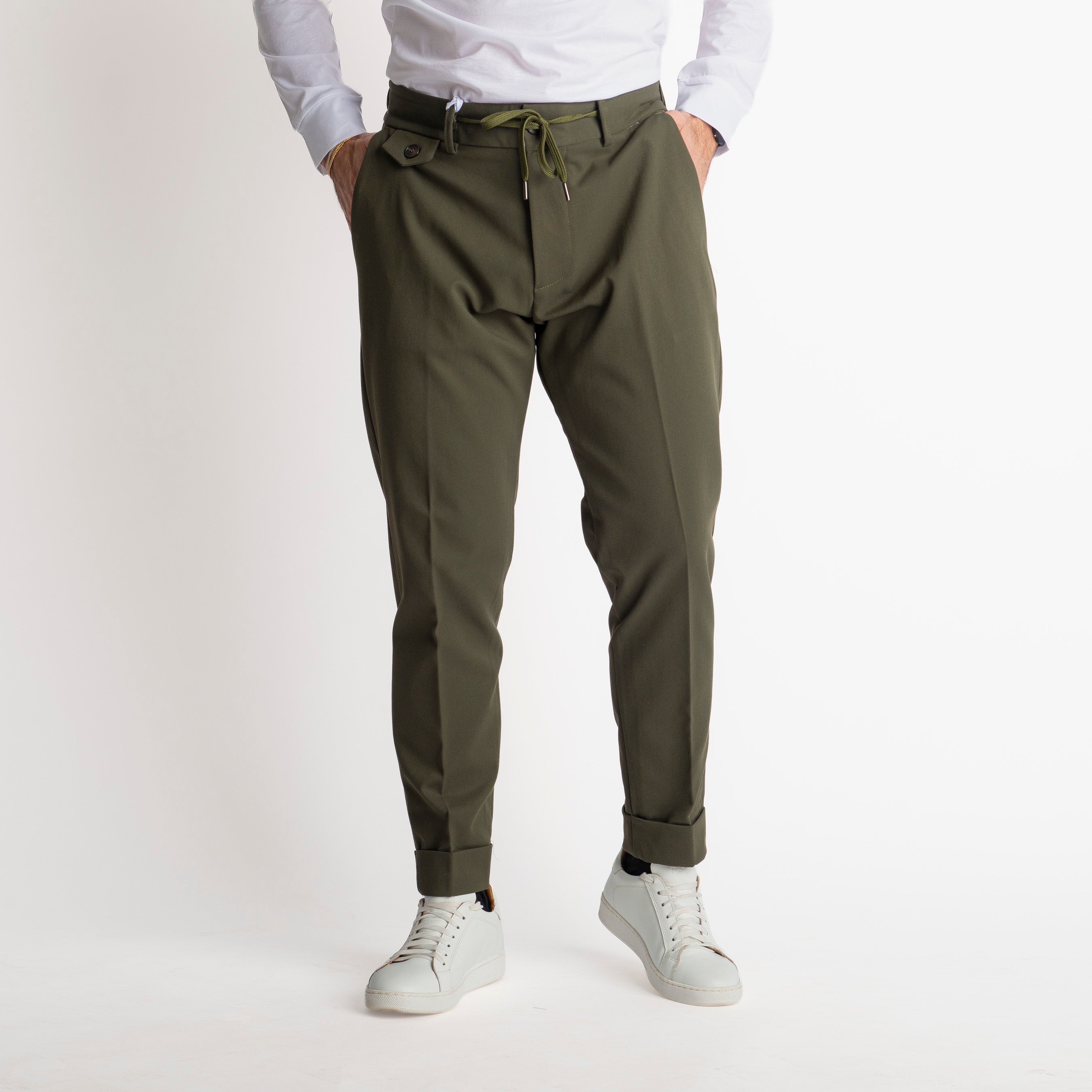 Pantalaccio Malta in Gabardina Verde Militare