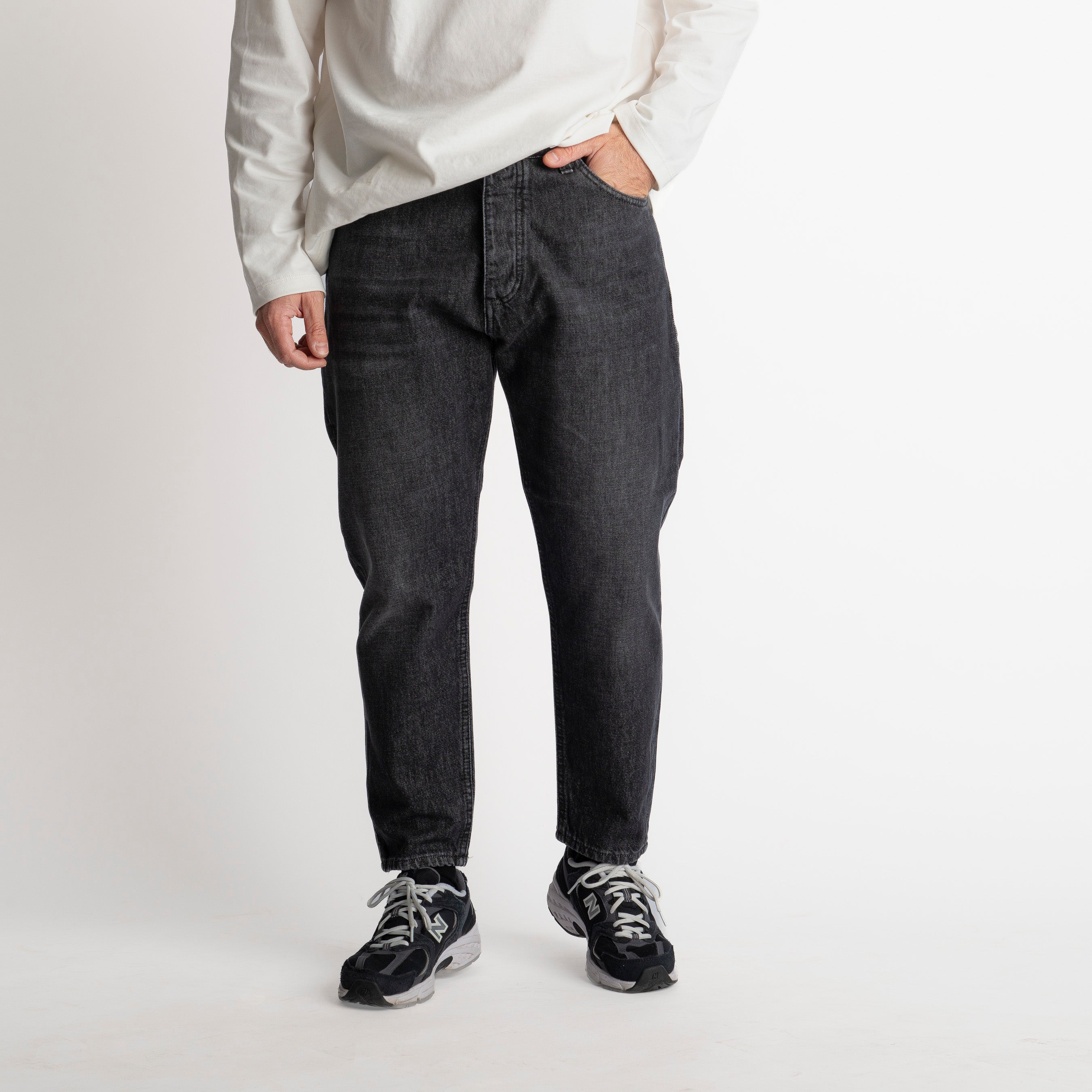 Jeans Carrot Fit S190 Nero - Cotone Mercerizzato