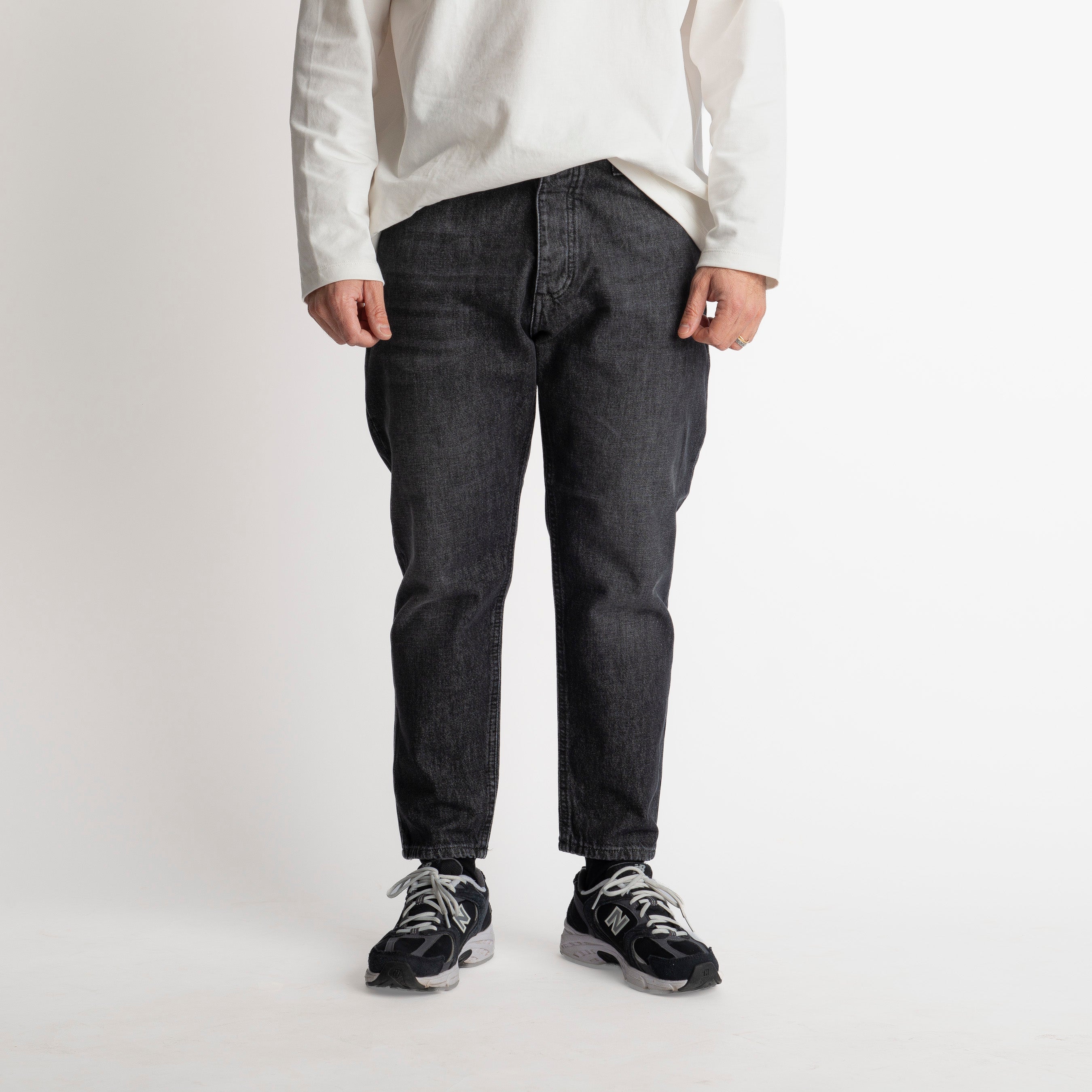 Jeans Carrot Fit S190 Nero - Cotone Mercerizzato