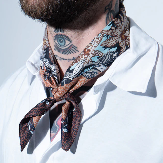 Foulard Tropical Turquoise in Seta