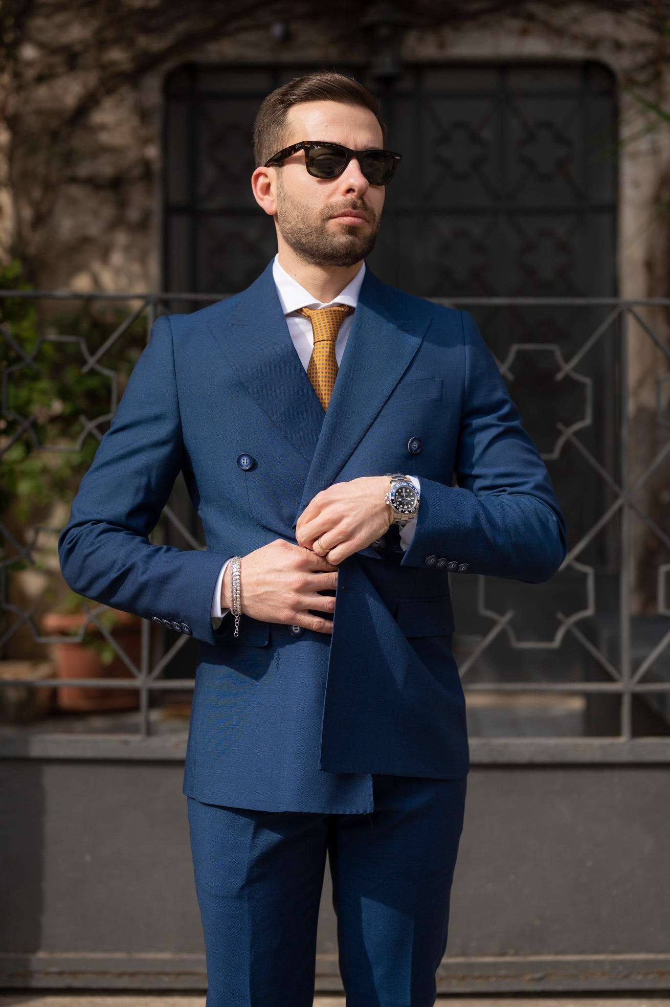 Abito Doppio Petto Grisa Blu Navy