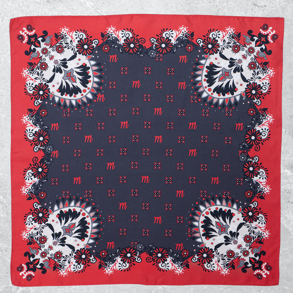 Foulard Bamboo Flower Shadows in Seta con Bolo