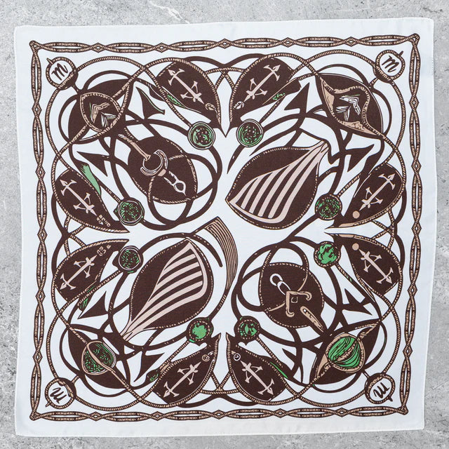 Foulard Brown Nautilus in Seta con Bolo