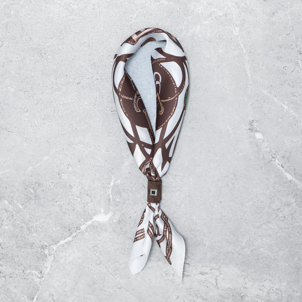 Foulard Brown Nautilus in Seta con Bolo