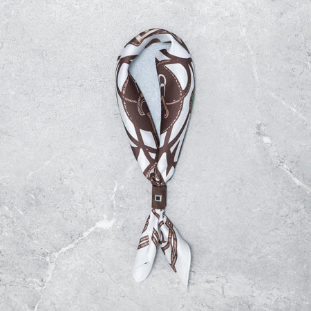 Foulard Brown Nautilus in Seta con Bolo