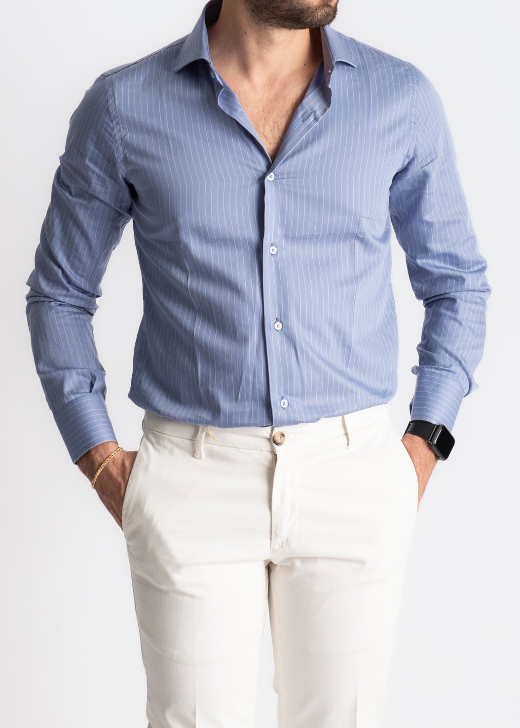 Camicia Azzurra Rigata 533 - SEASON LAB