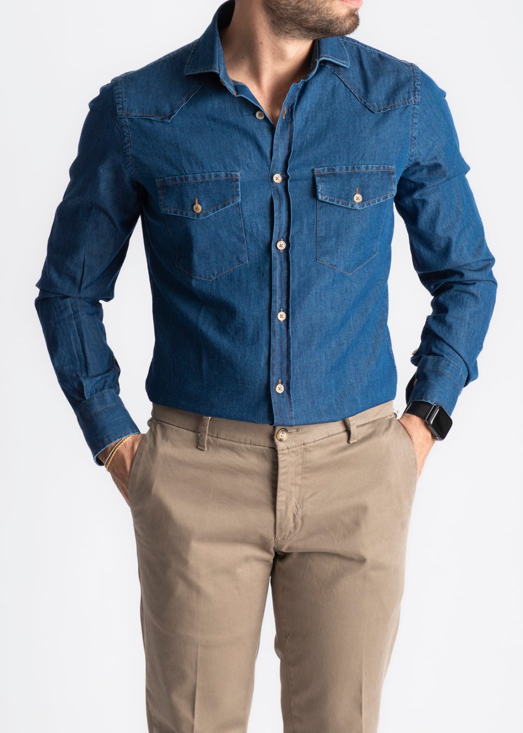 Camicia Jeans Texana Blu Scuro - SEASON LAB