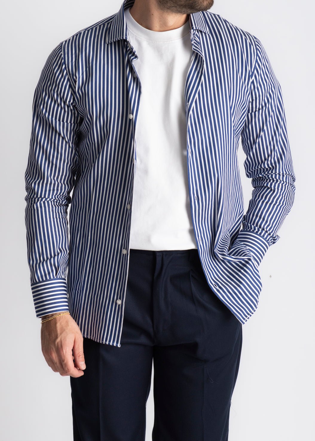 Camicia Rigata Blu Navy 532 - SEASON LAB