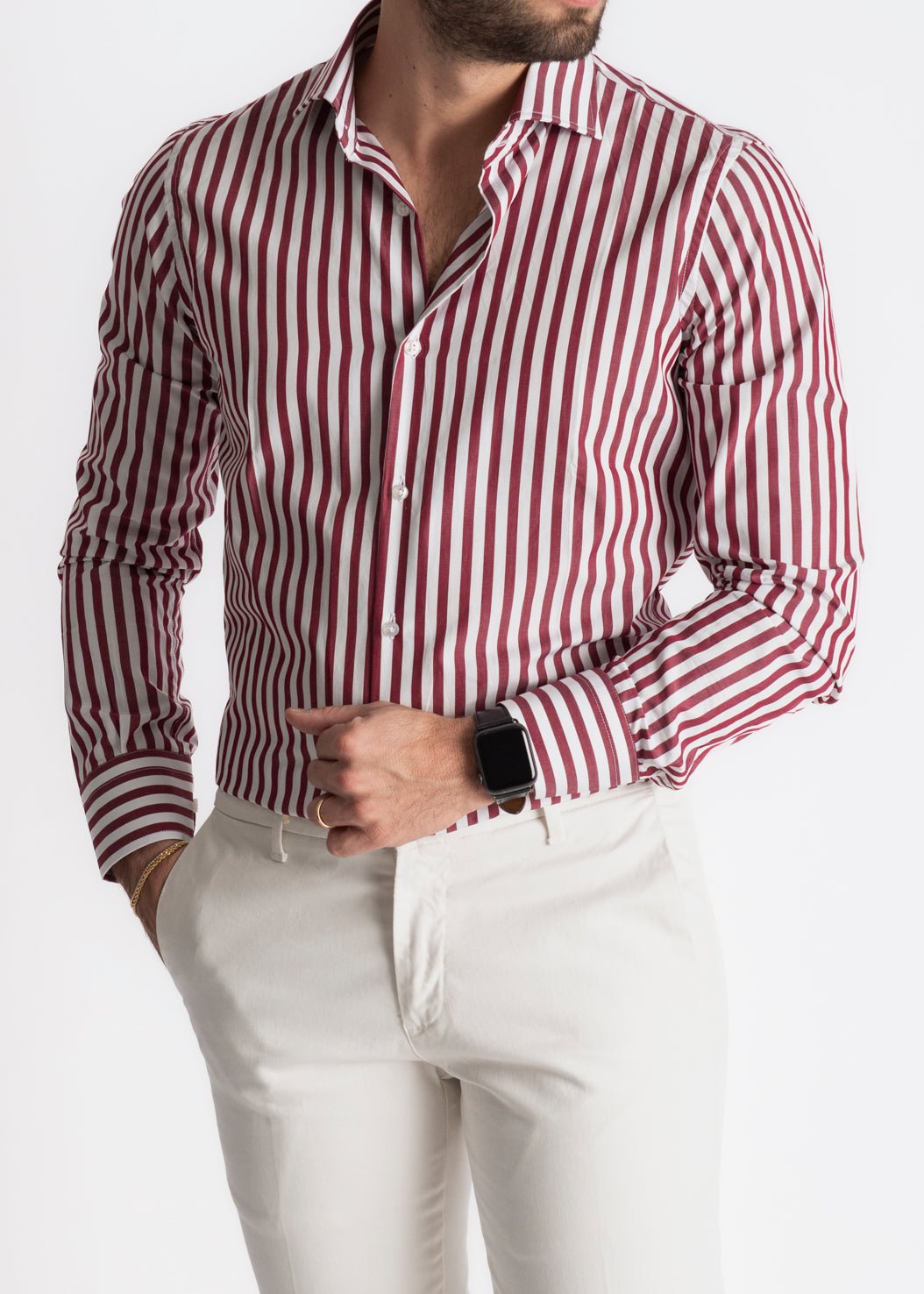 Camicia Rigata Bordeaux 531 - SEASON LAB