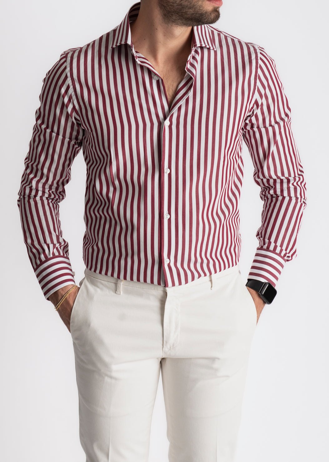 Camicia Rigata Bordeaux 531 - SEASON LAB