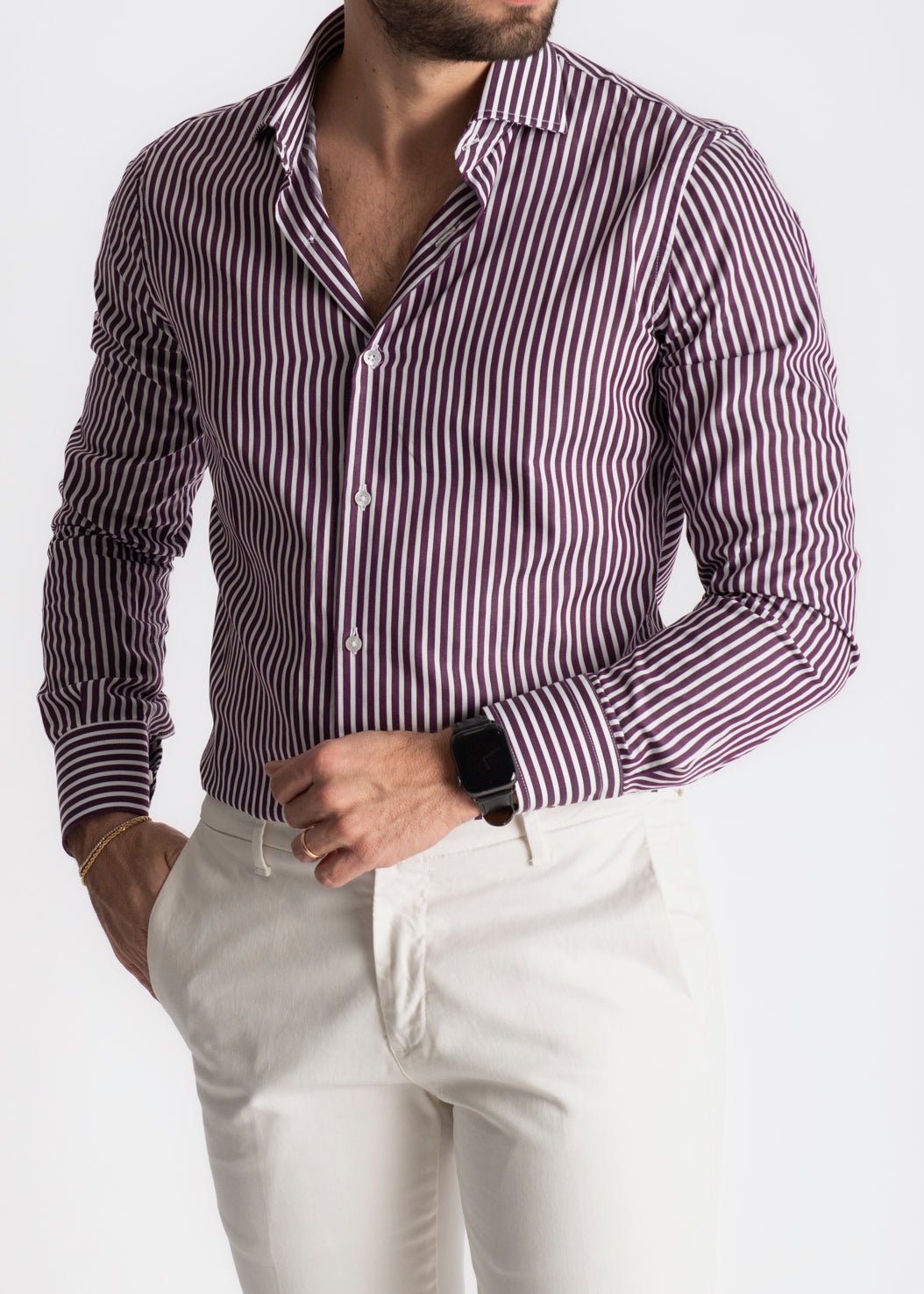 Camicia Rigata Porpora 532 - SEASON LAB