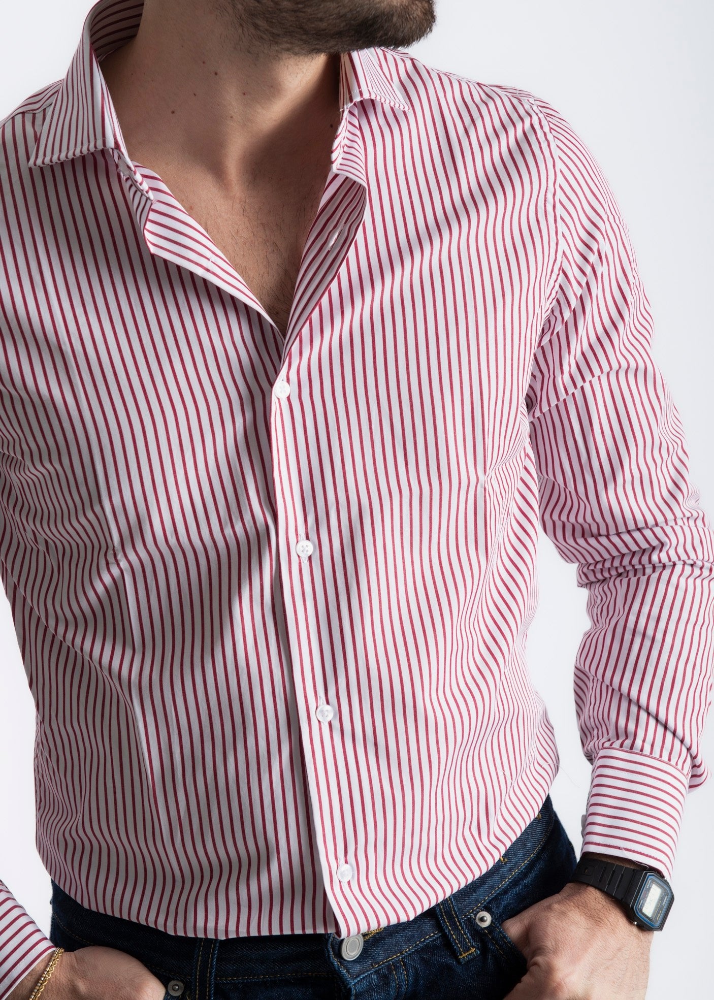 Camicia Rigata Rossa - SEASON LAB