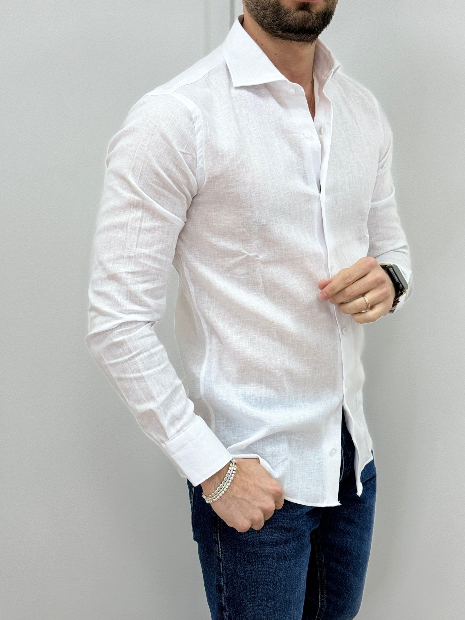 Camicia Uomo Lino Bianco - SEASON LAB