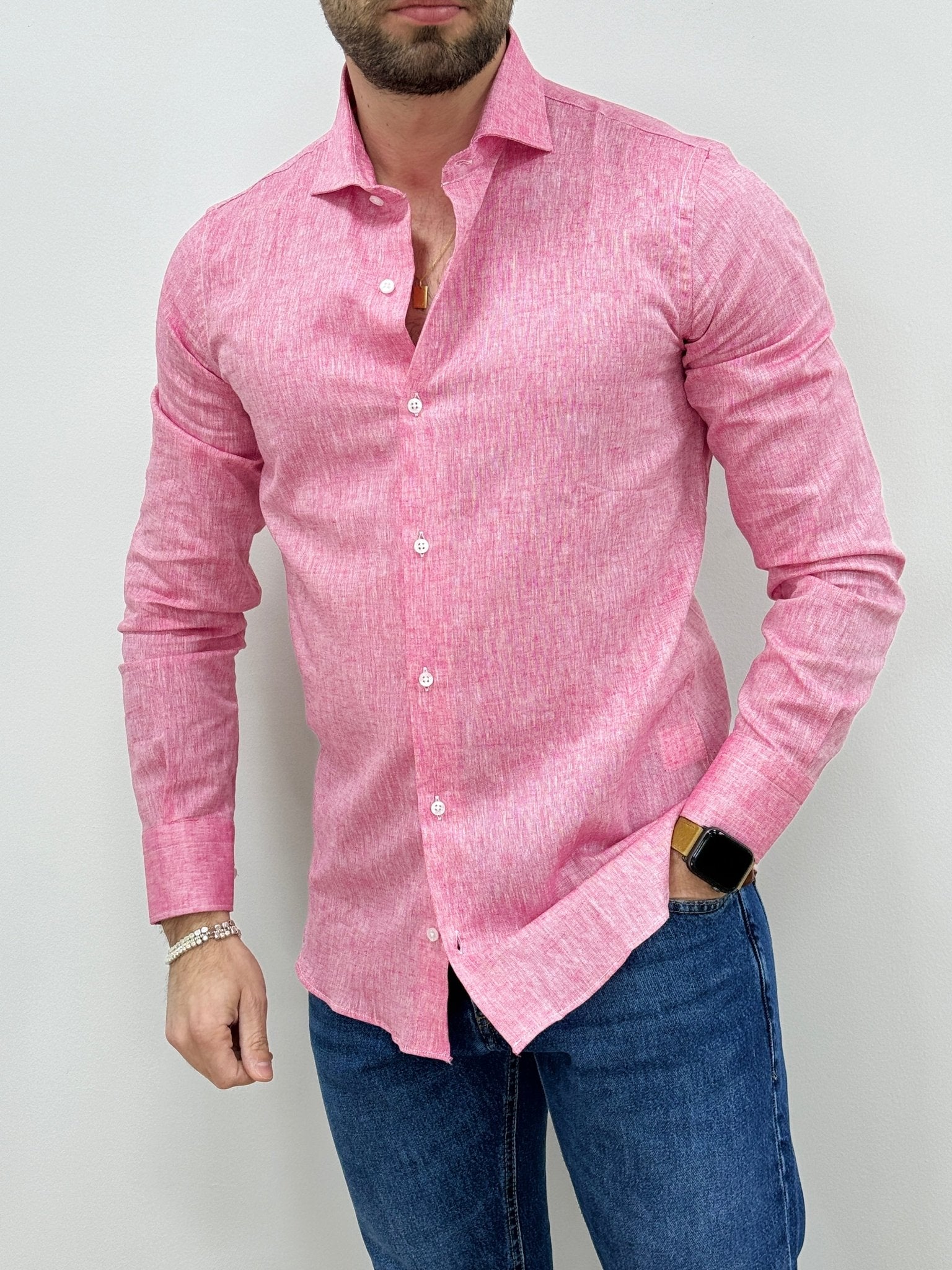 Camicia Uomo Lino Fucsia - SEASON LAB