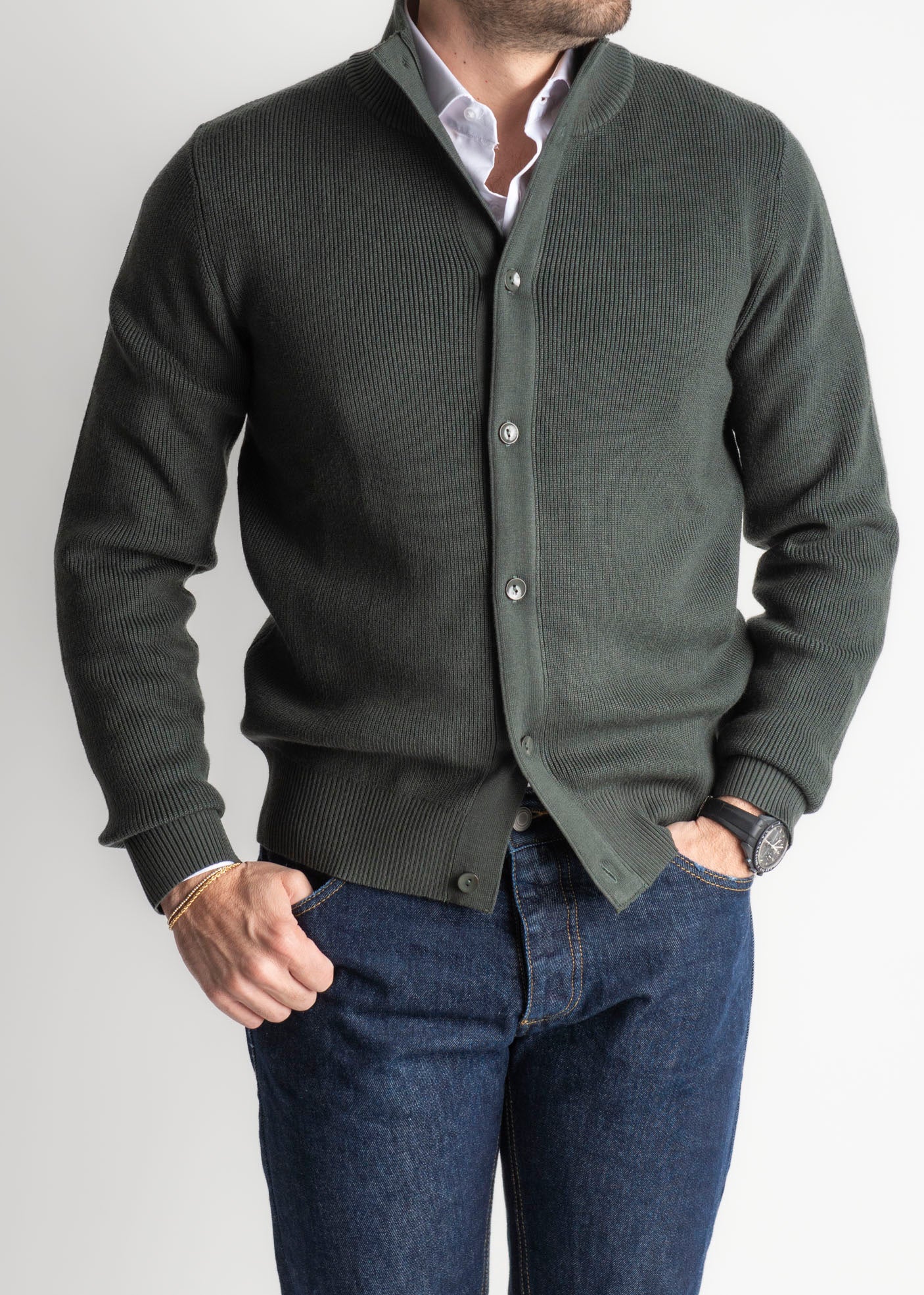 Cardigan Parigi Verde Loden - SEASON LAB