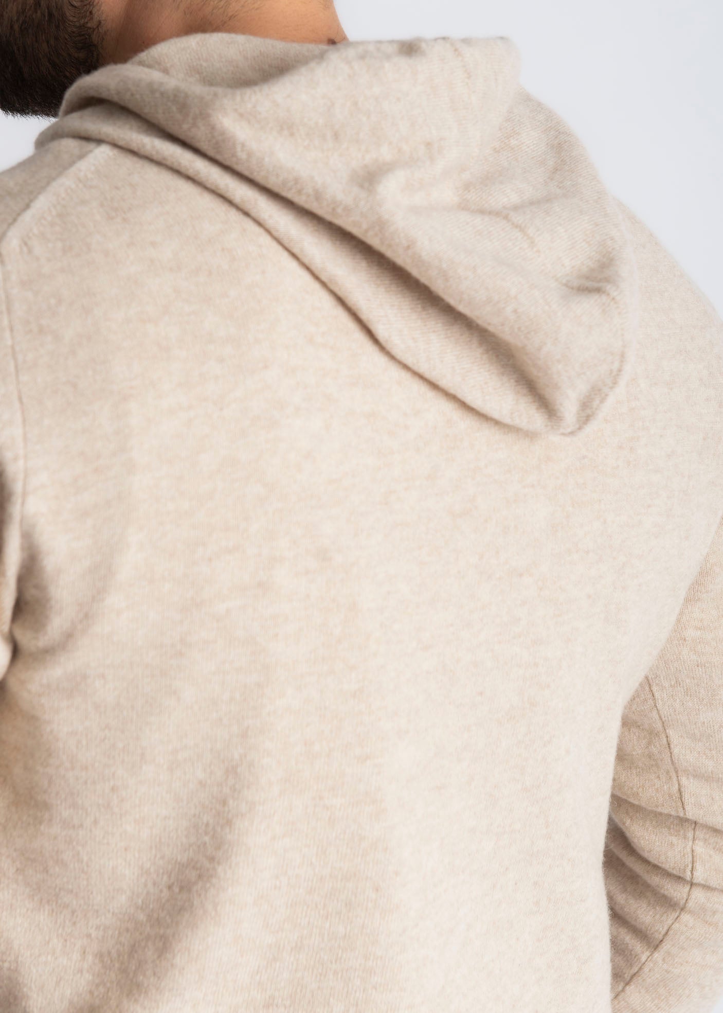 Felpa In Cashmere Con Cappuccio Beige - SEASON LAB