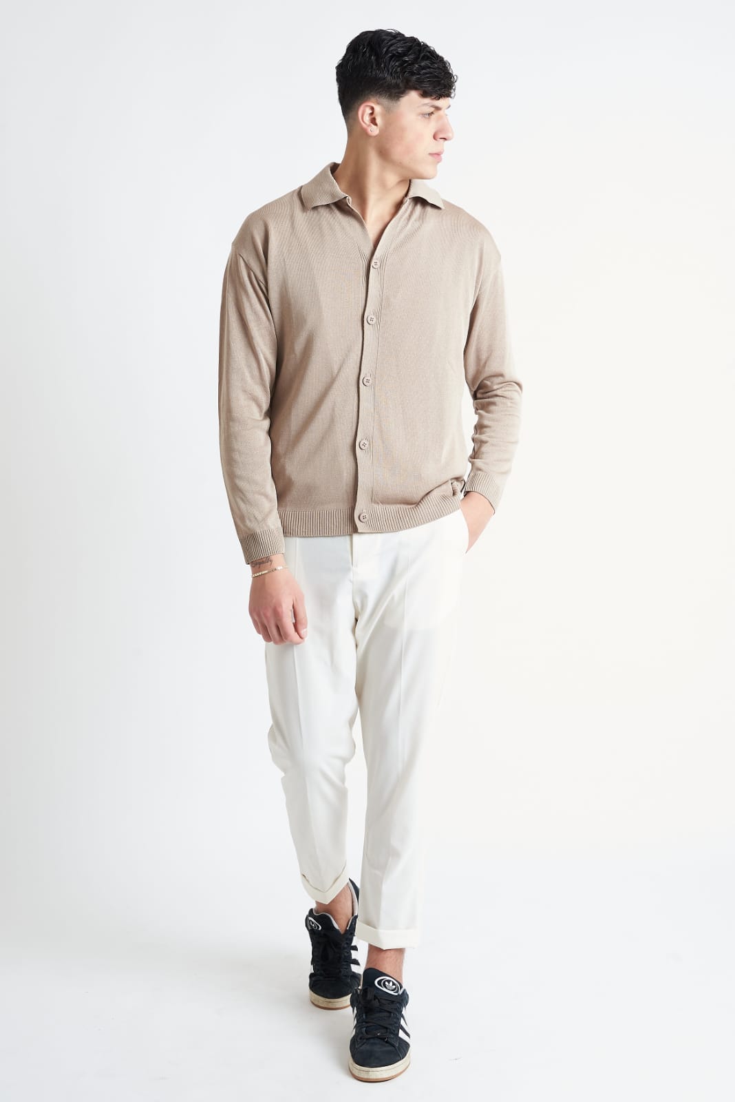 Giacca Polo In Filo Beige - SEASON LAB