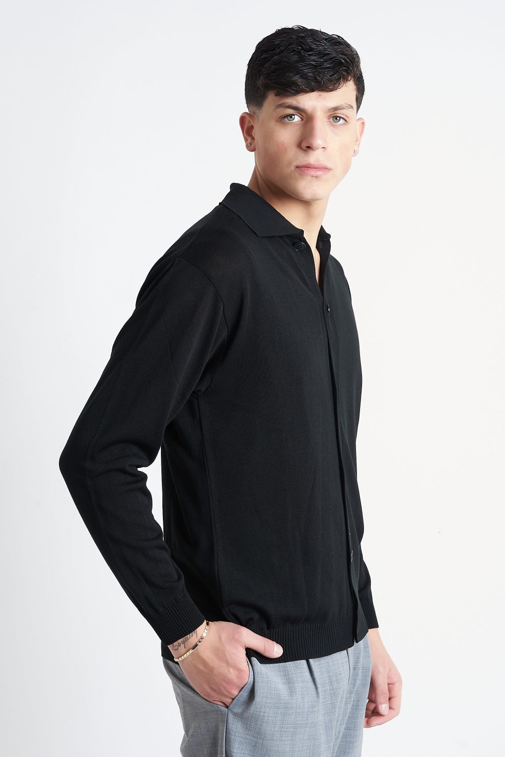 Giacca Polo In Filo Nero - SEASON LAB