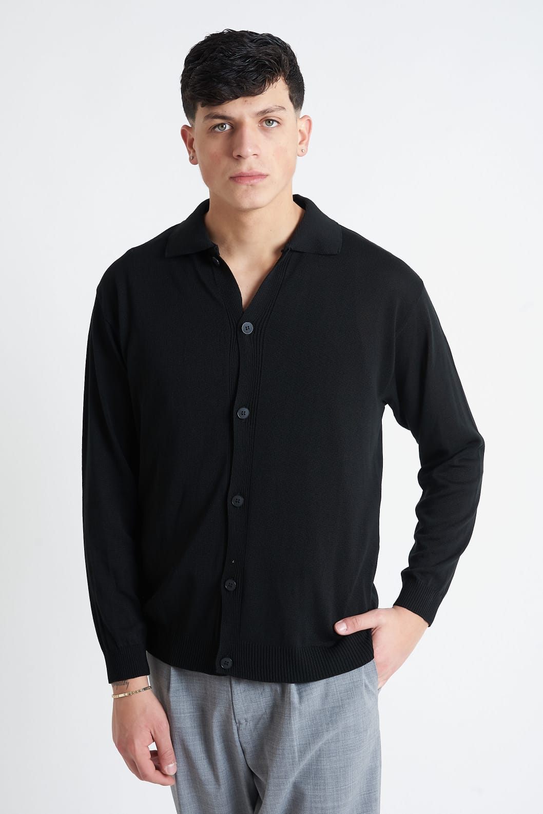 Giacca Polo In Filo Nero - SEASON LAB