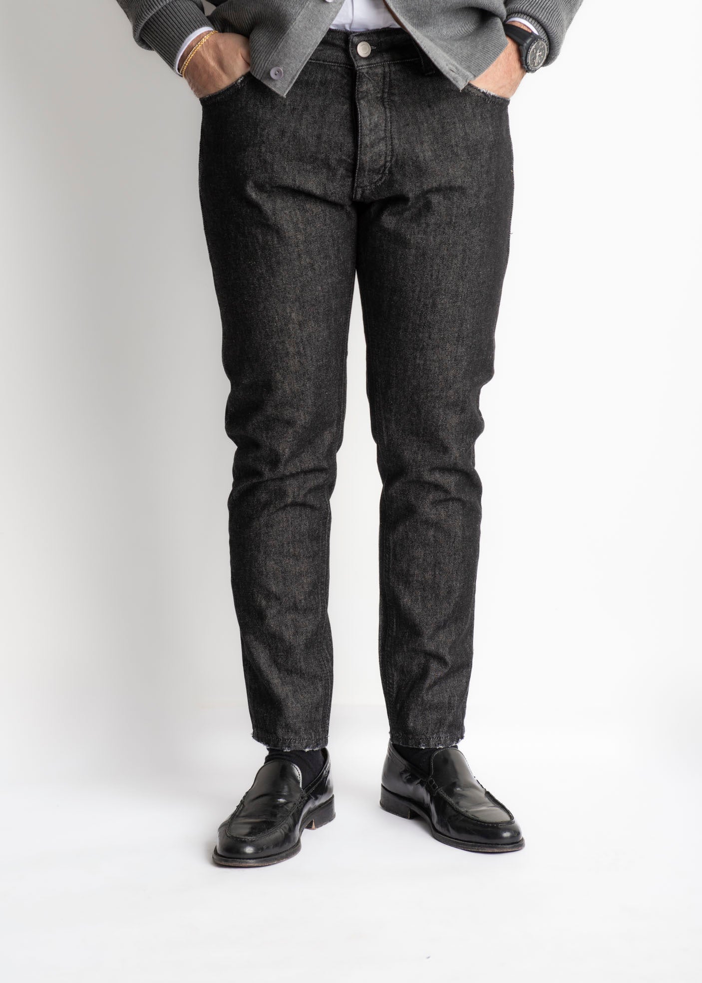 Jeans Uomo Slim Fit Lavaggio Zero Nero - SEASON LAB