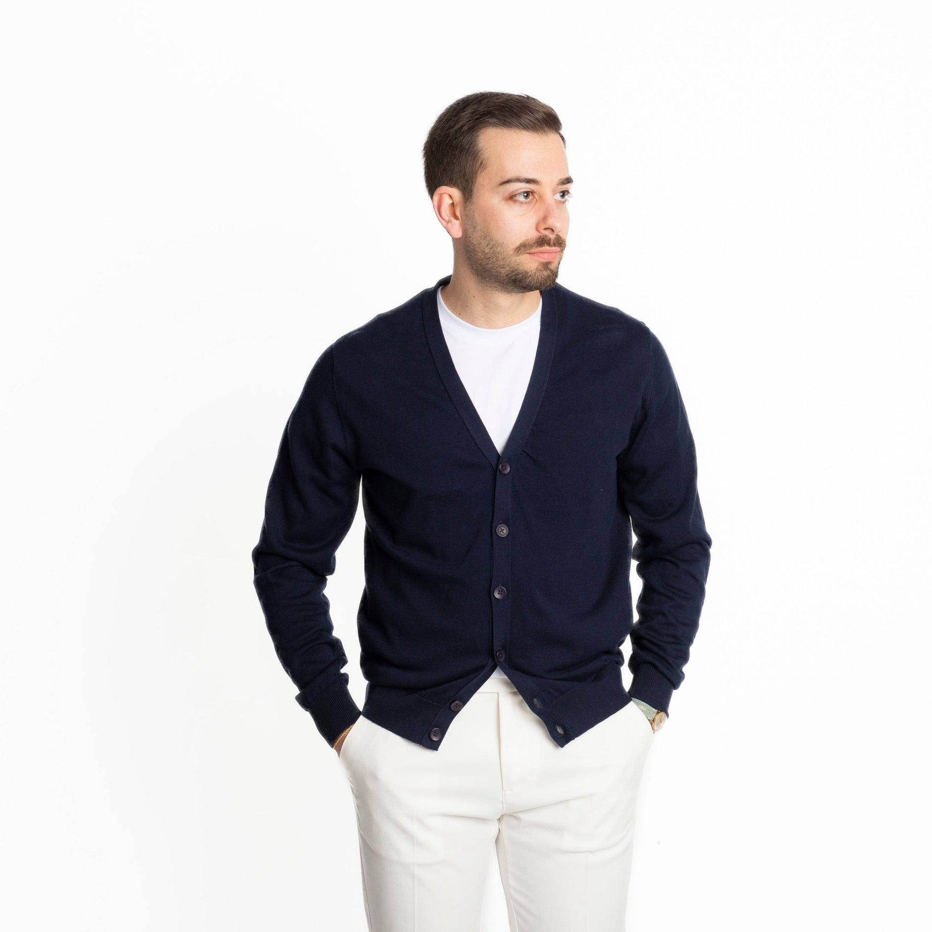 Maglia Cardigan Bottoni Blu - SEASON LAB