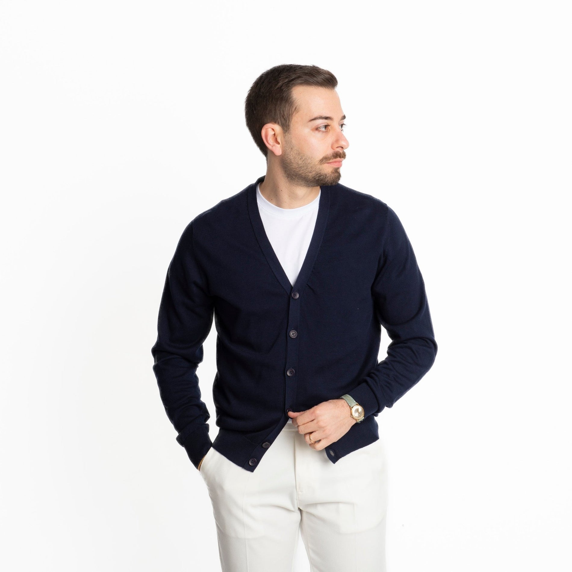 Maglia Cardigan Bottoni Blu - SEASON LAB