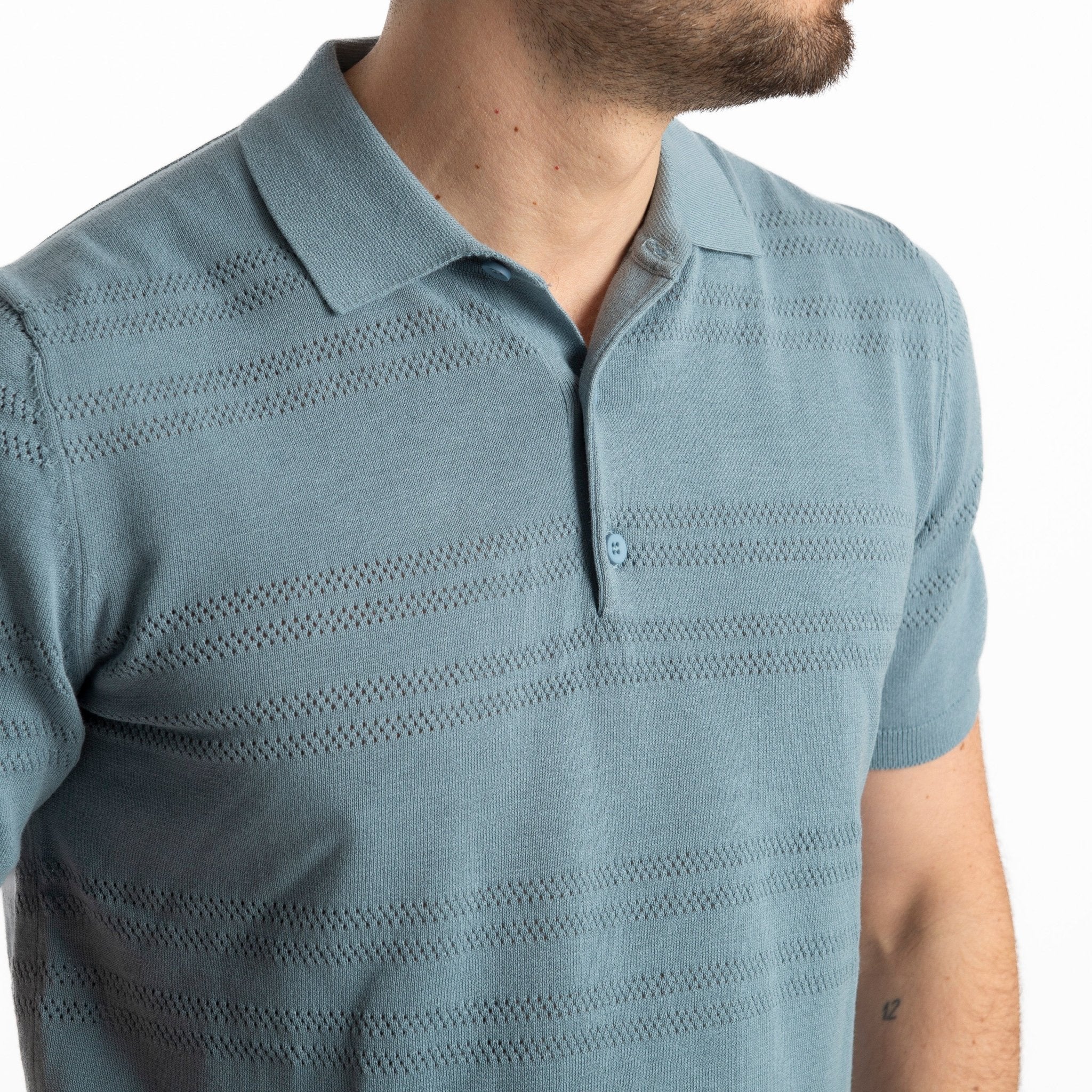 Maglia Polo Bottoni Extrafine Acqua Marina - SEASON LAB