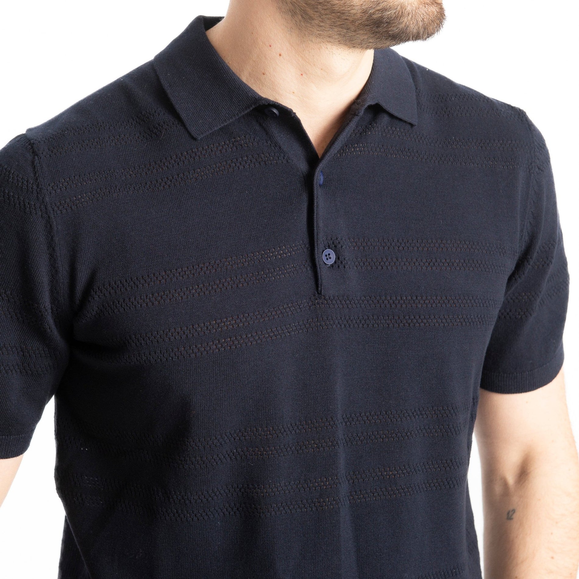 Maglia Polo Bottoni Extrafine Blu - SEASON LAB