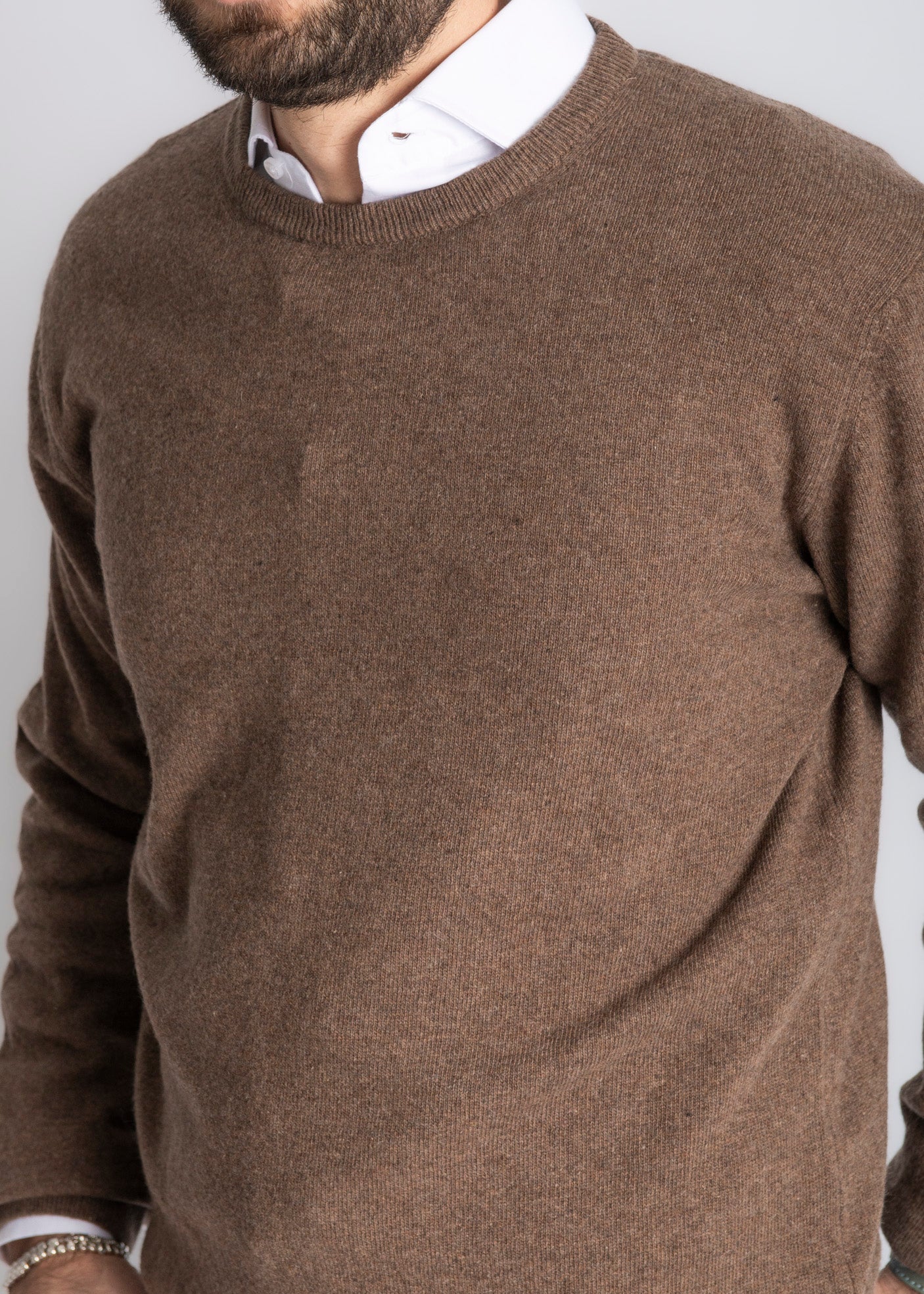 Maglioncino Girocollo Misto Cashmere Terra - SEASON LAB