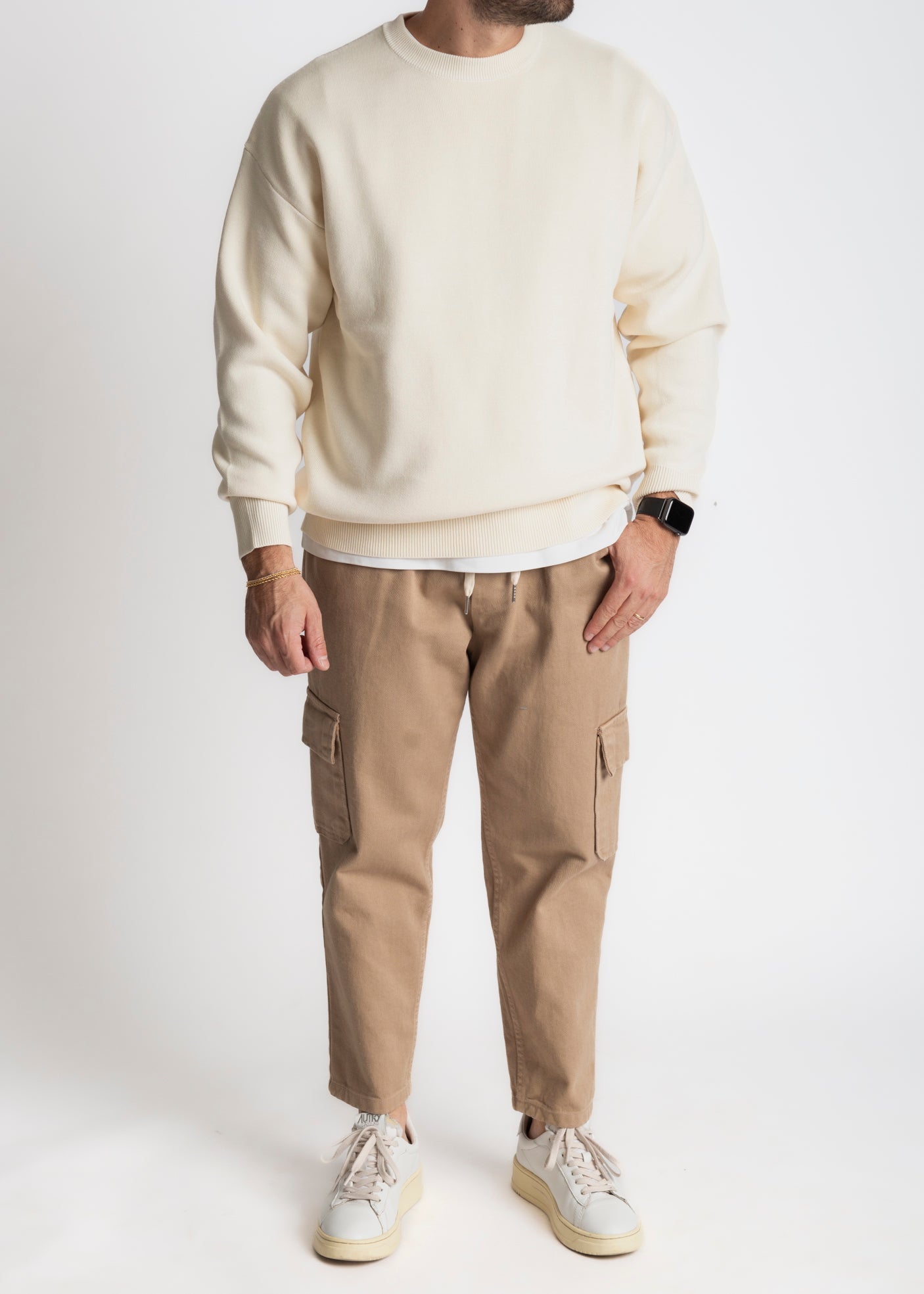 Pantalone Cargo Con Coulisse In Vita Beige - SEASON LAB