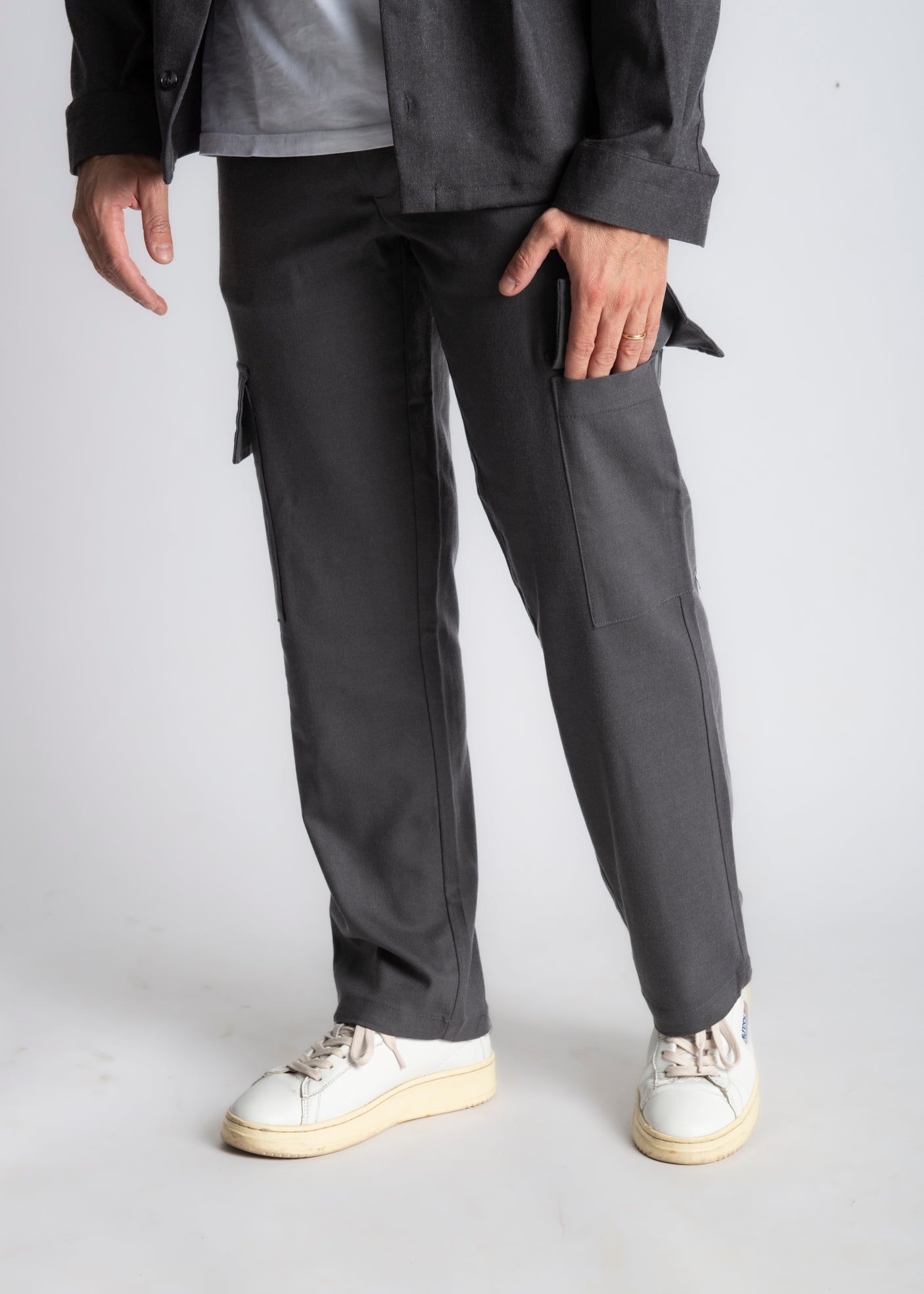 Pantalone Cargo Fondo Ampio Grigio Scuro - SEASON LAB