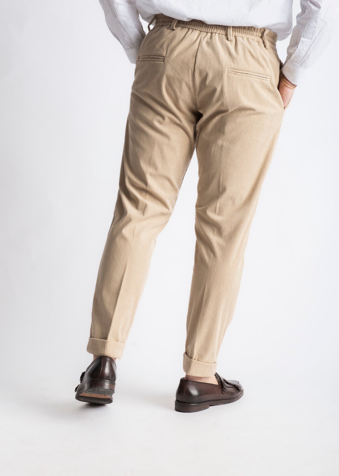 Pantalone Ischia In Velluto A Coste Beige - SEASON LAB