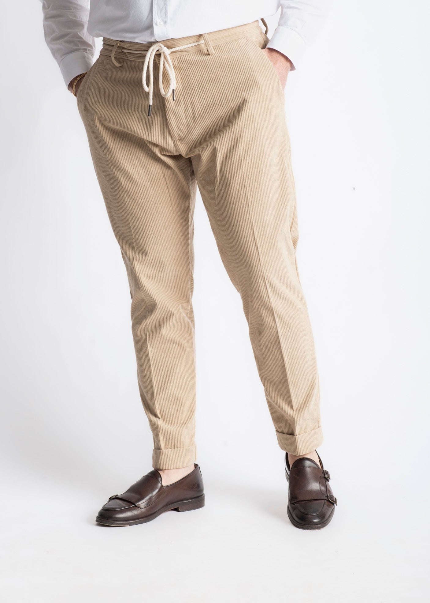 Pantalone Ischia In Velluto A Coste Beige - SEASON LAB