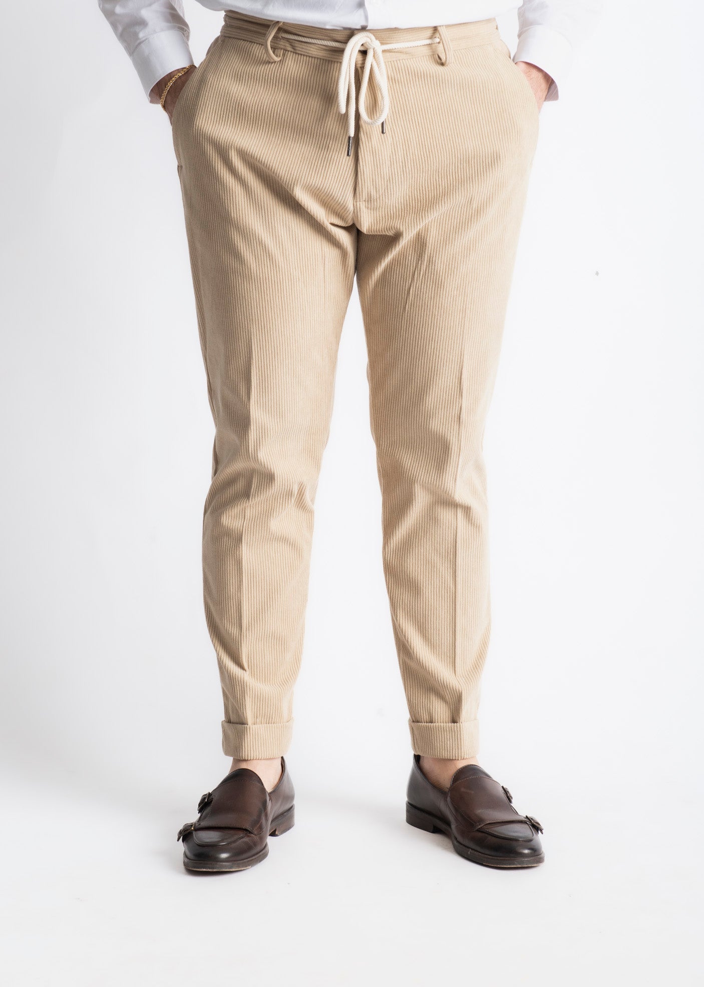 Pantalone Ischia In Velluto A Coste Beige - SEASON LAB