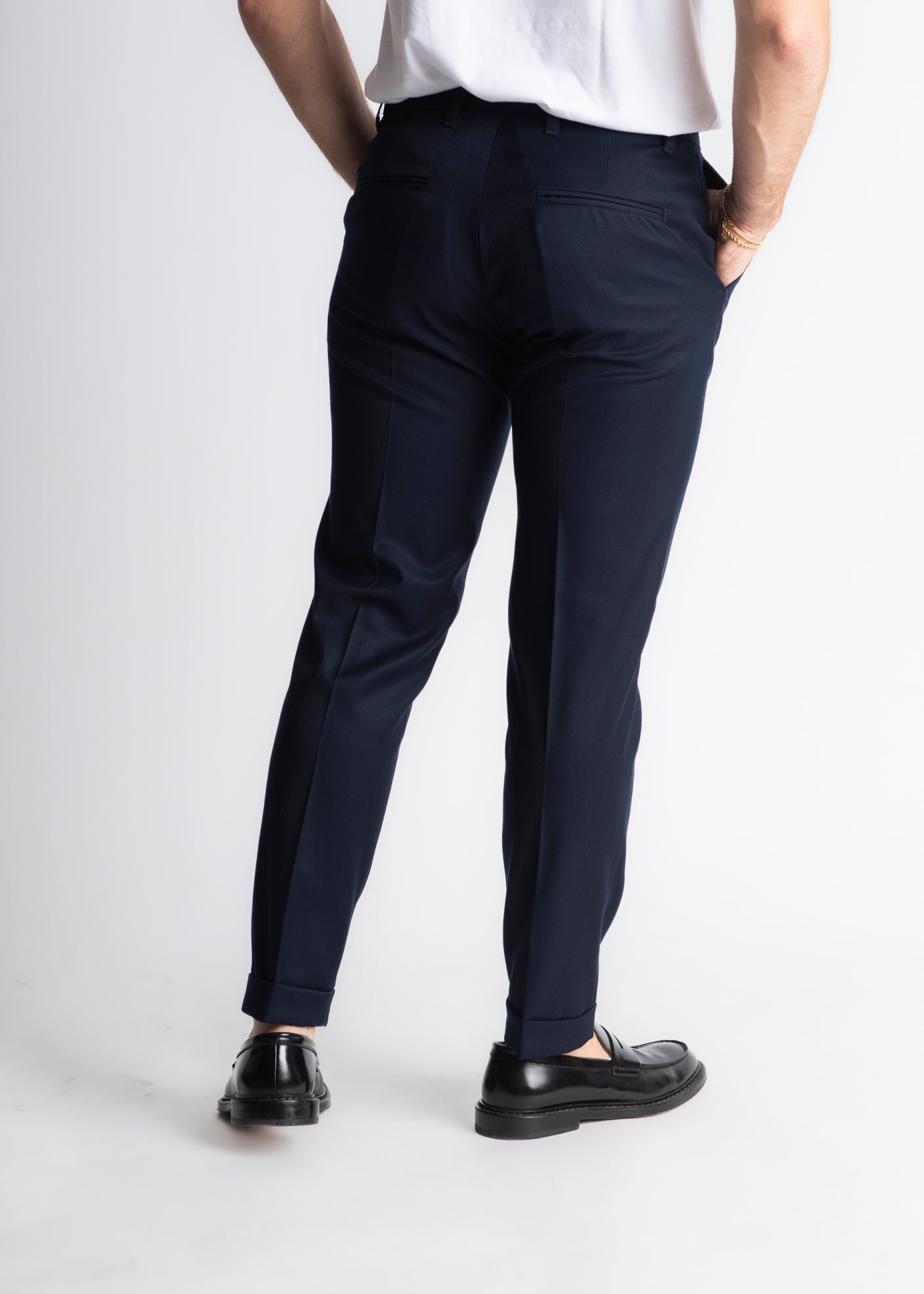 Pantalone Tennessee Sartoriale Con Risvolto Blu - SEASON LAB