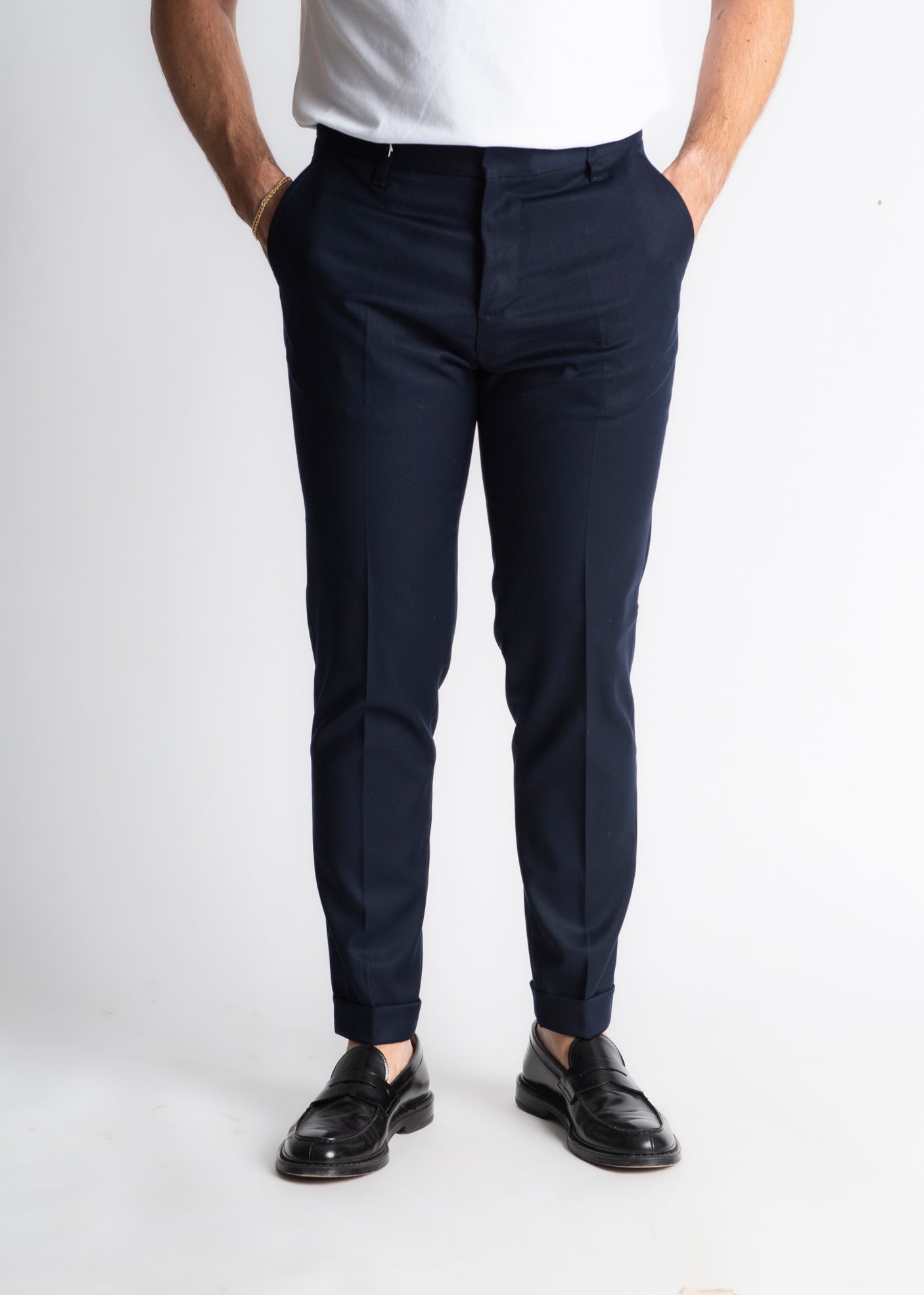 Pantalone Tennessee Sartoriale Con Risvolto Blu - SEASON LAB