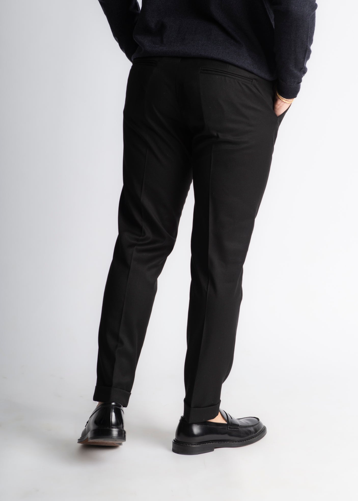 Pantalone Tennessee Sartoriale Con Risvolto Nero - SEASON LAB