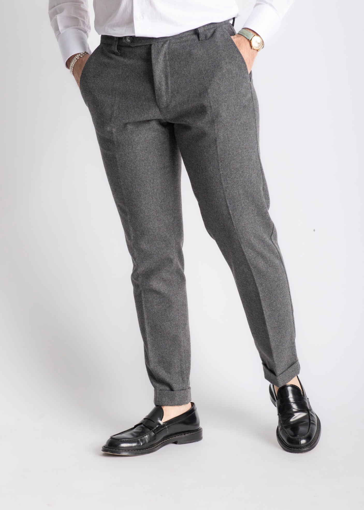 Pantalone Uomo Tennessee In Lana Antracite - SEASON LAB