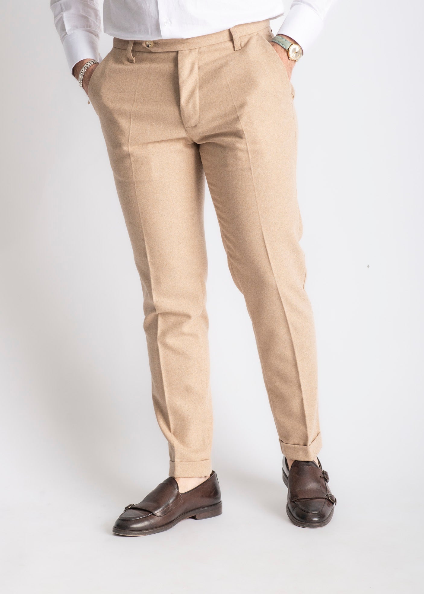 Pantalone Uomo Tennessee In Lana Beige - SEASON LAB