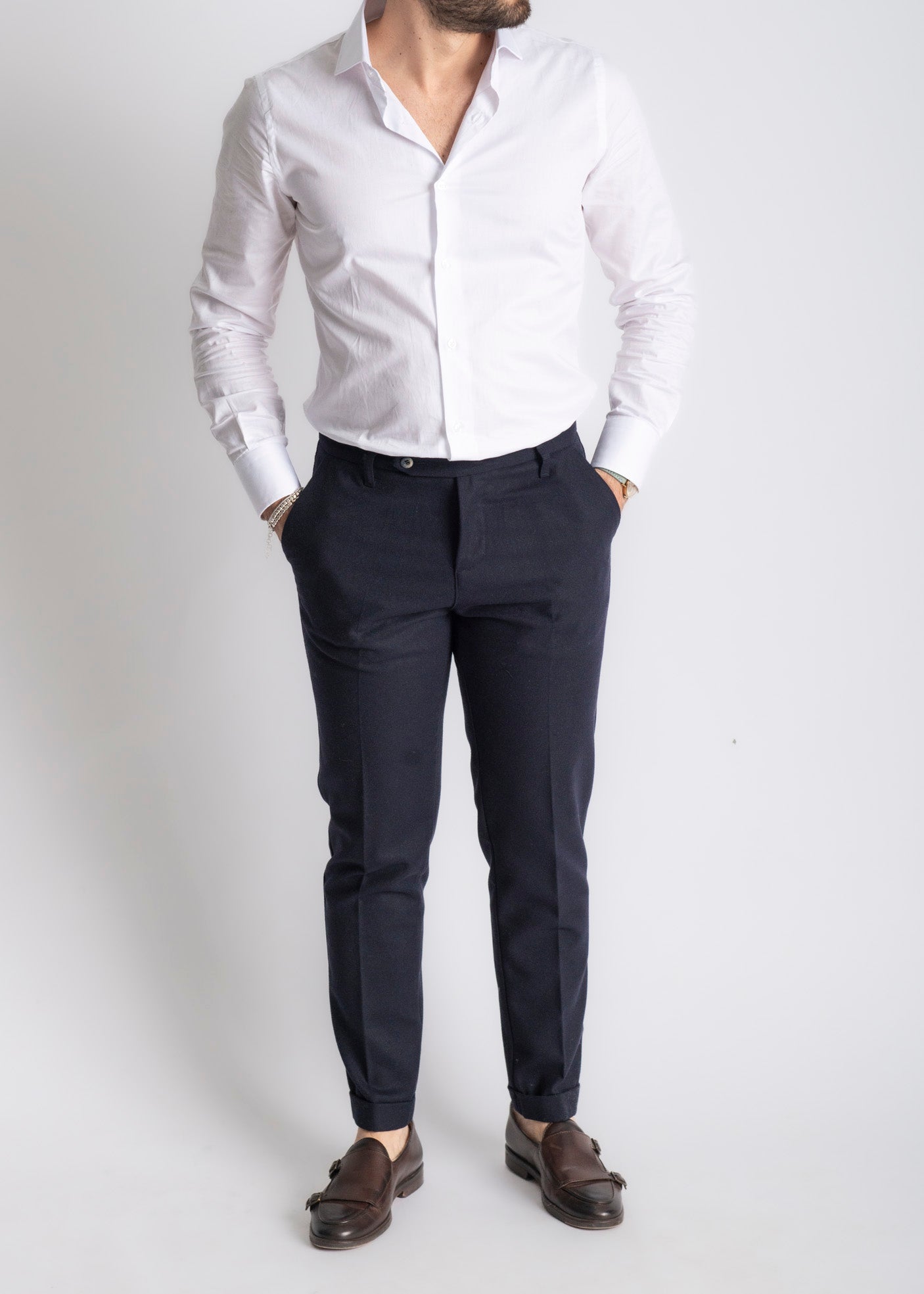 Pantalone Uomo Tennessee In Lana Blu - SEASON LAB