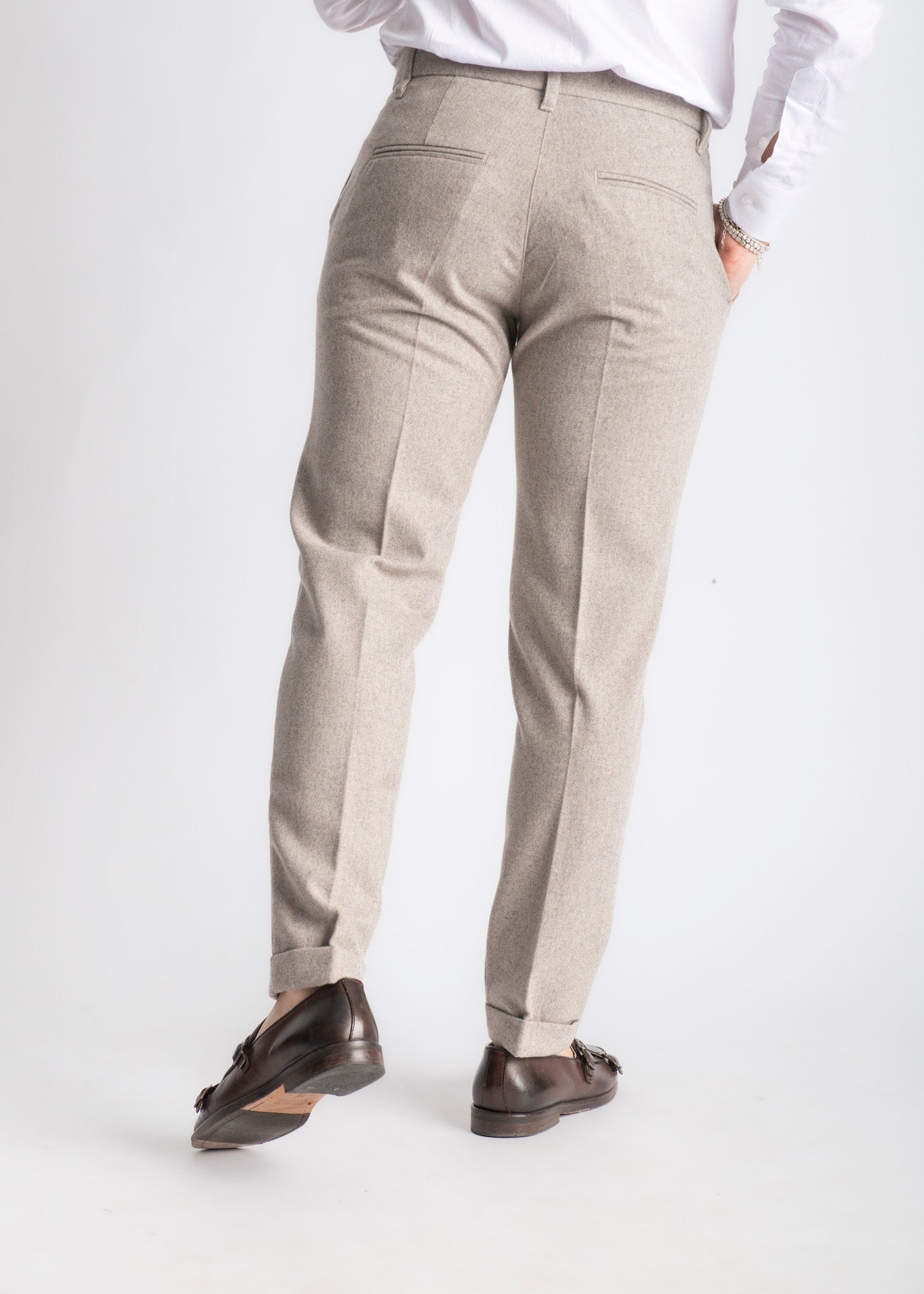 Pantalone Uomo Tennessee In Lana Tortora - SEASON LAB