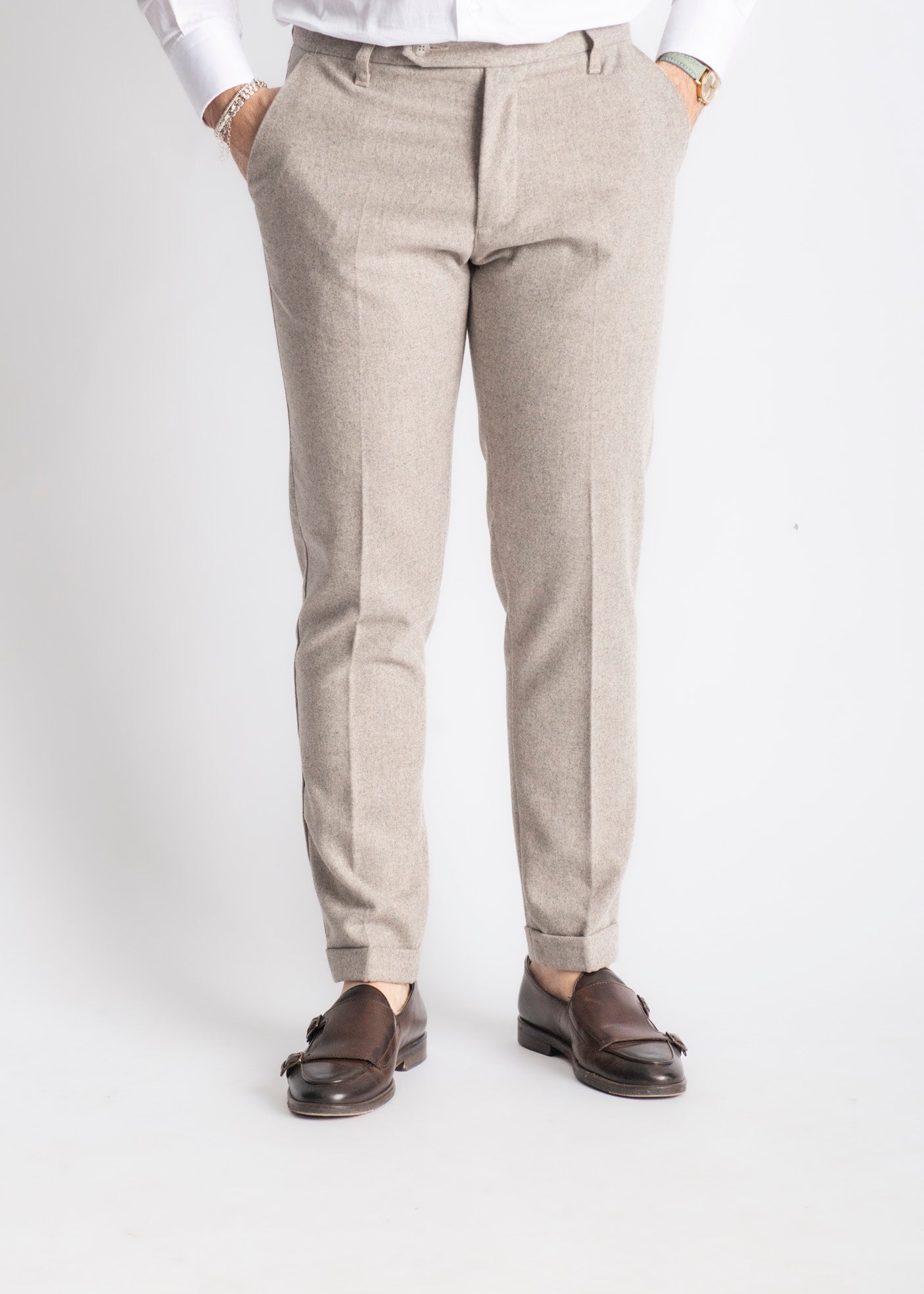 Pantalone Uomo Tennessee In Lana Tortora - SEASON LAB