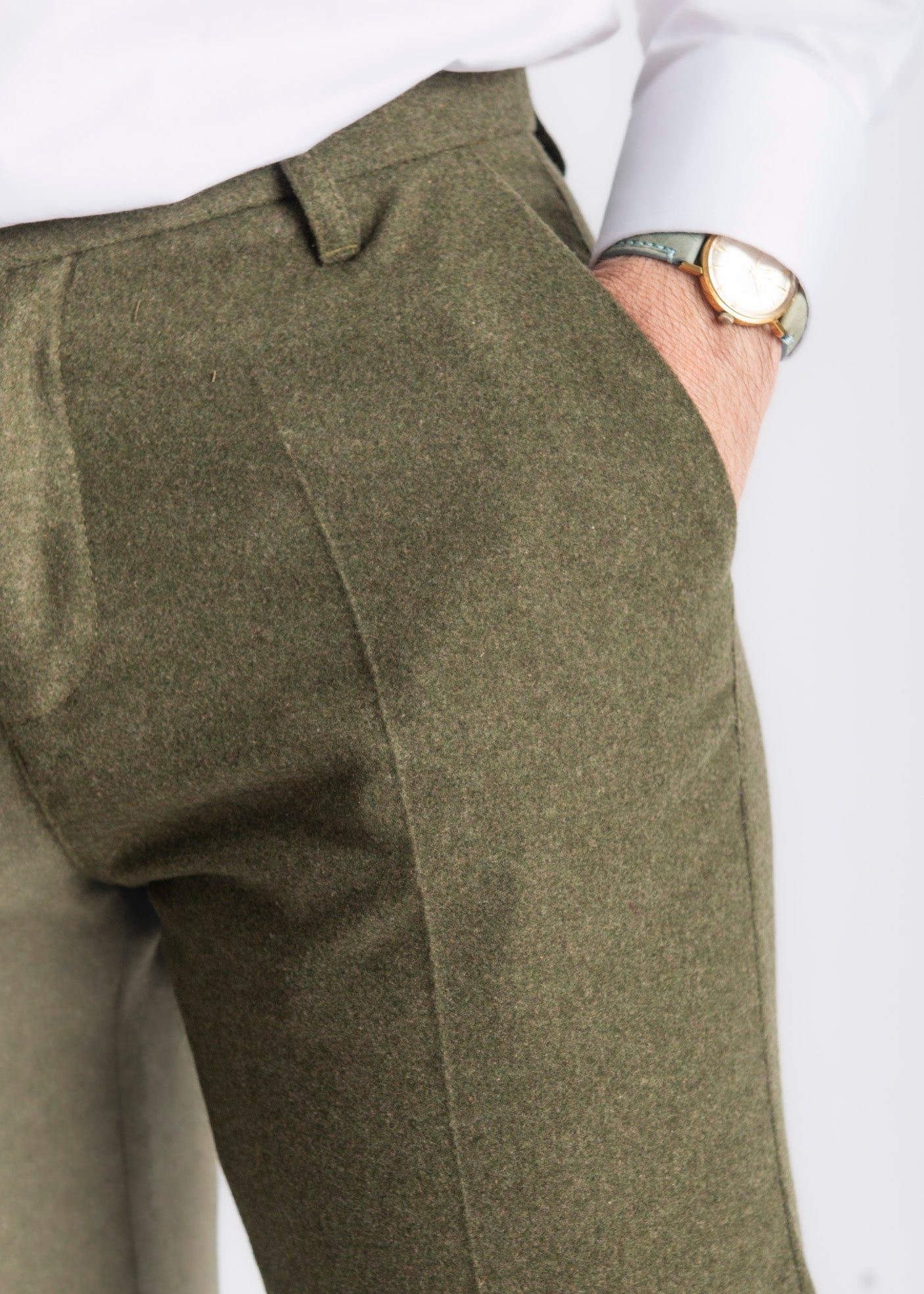 Pantalone Uomo Tennessee In Lana Verde Bosco - SEASON LAB