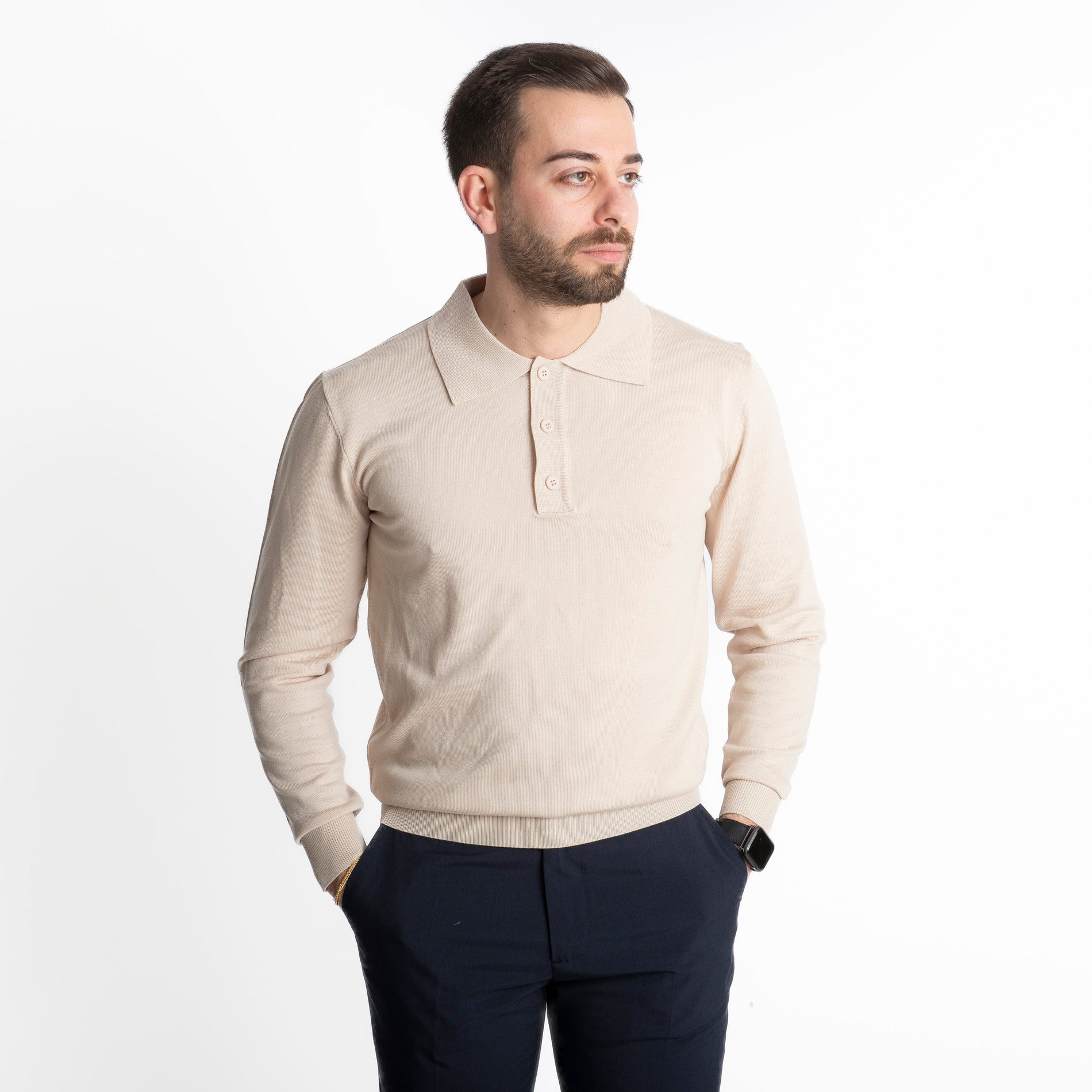 Polo in Maglia MP888 Beige