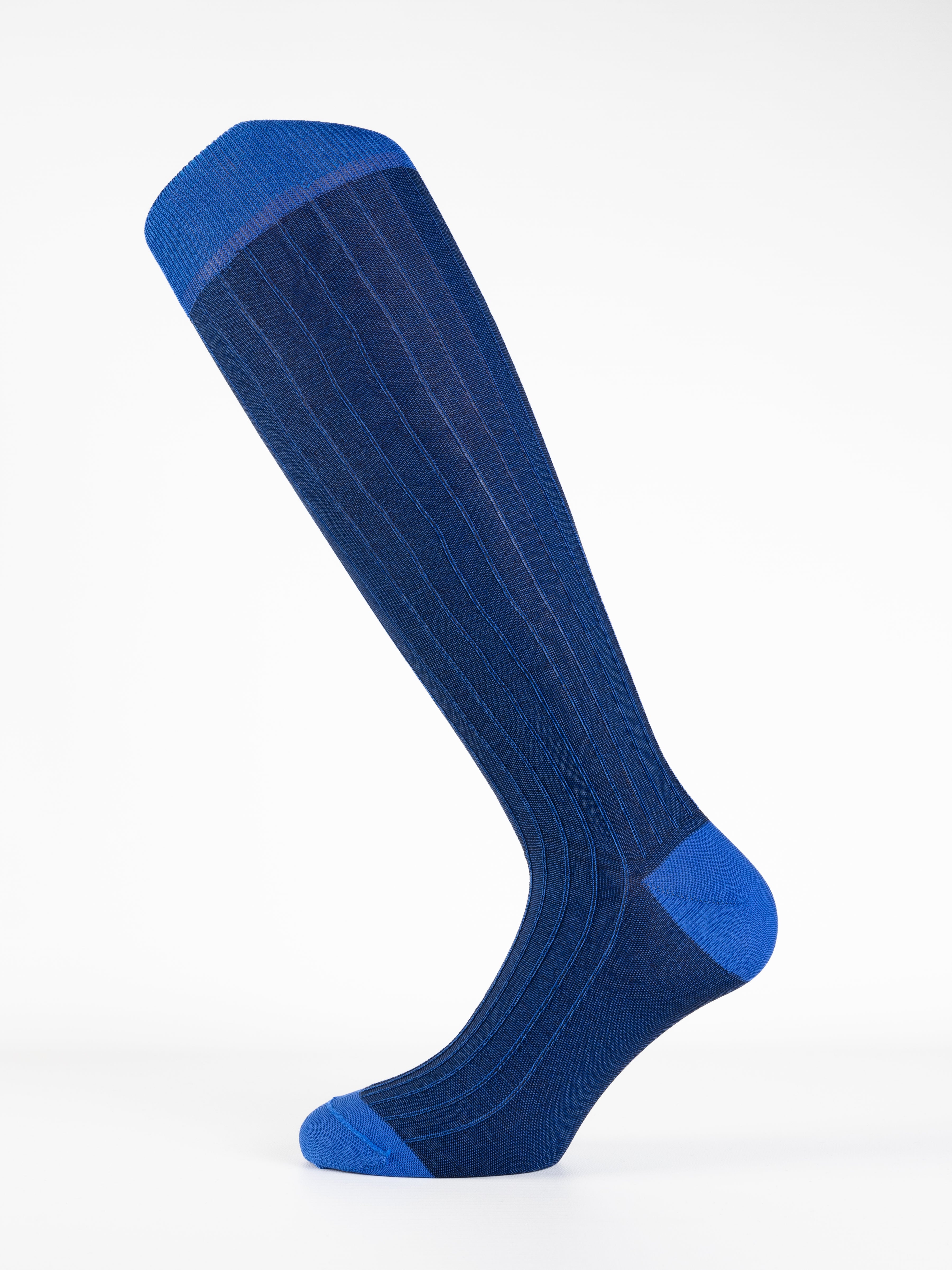 Calze Uomo Reversibili in Filo di Scozia Blu